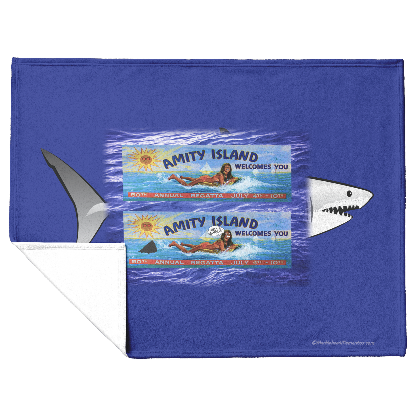 Amity_Sign_w_Shark_Bckgrnd_-_Fleece_Blan_H_Blanket_Flat_Fold_Mockup.png