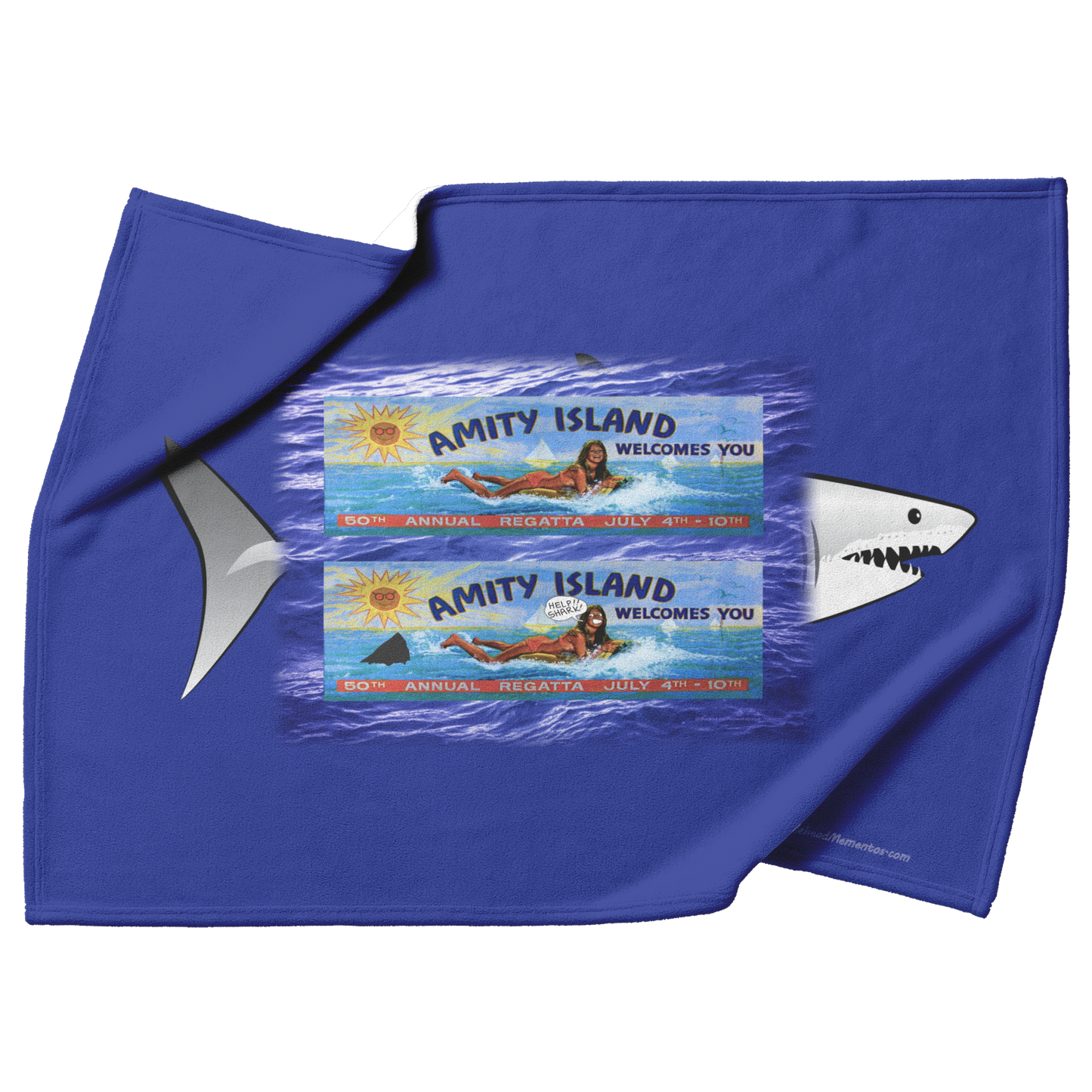Amity_Sign_w_Shark_Bckgrnd_-_Fleece_Blan_H_Blanket_Top_Bottom_Folds_Mockup.png