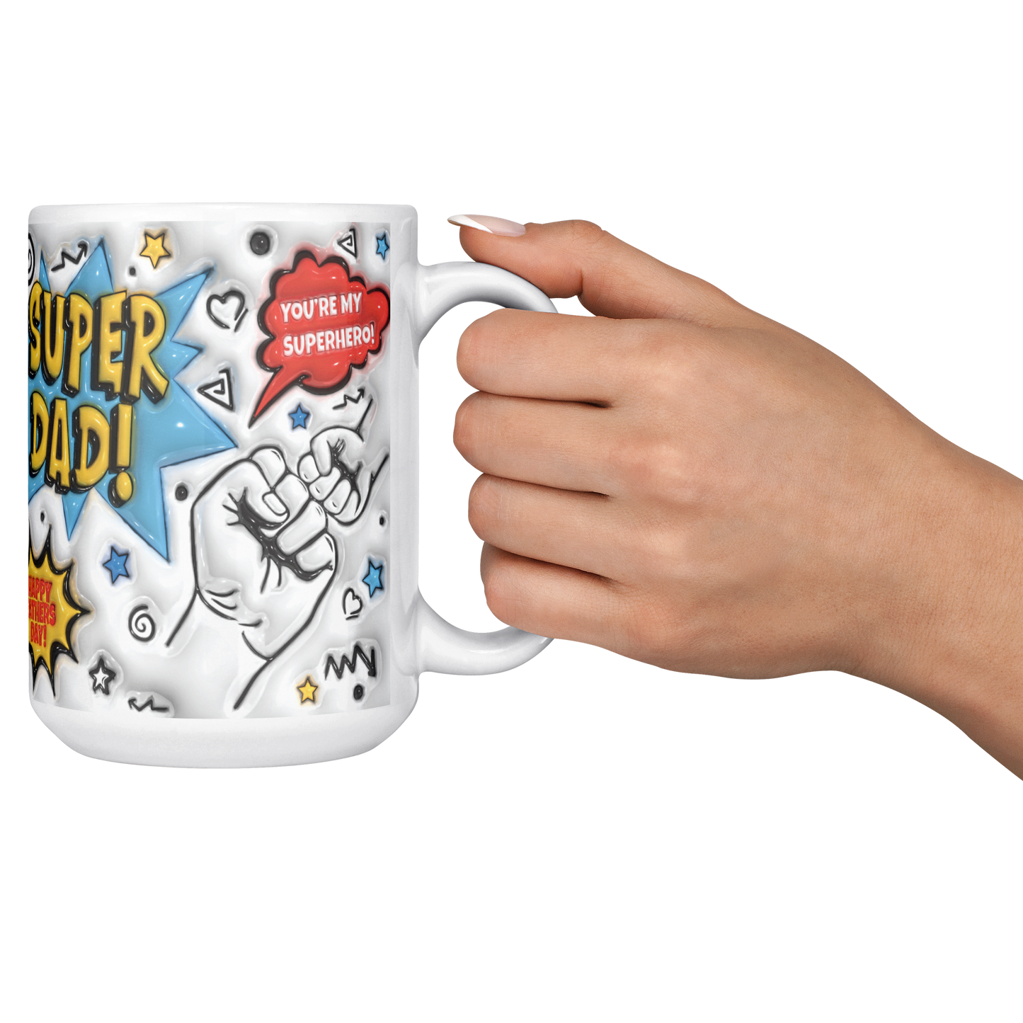 Fathers_Day_SUPER_DAD_Mug_Simulated_3D__15ozWhiteMugLifestyleRHCheers_Mockup.png