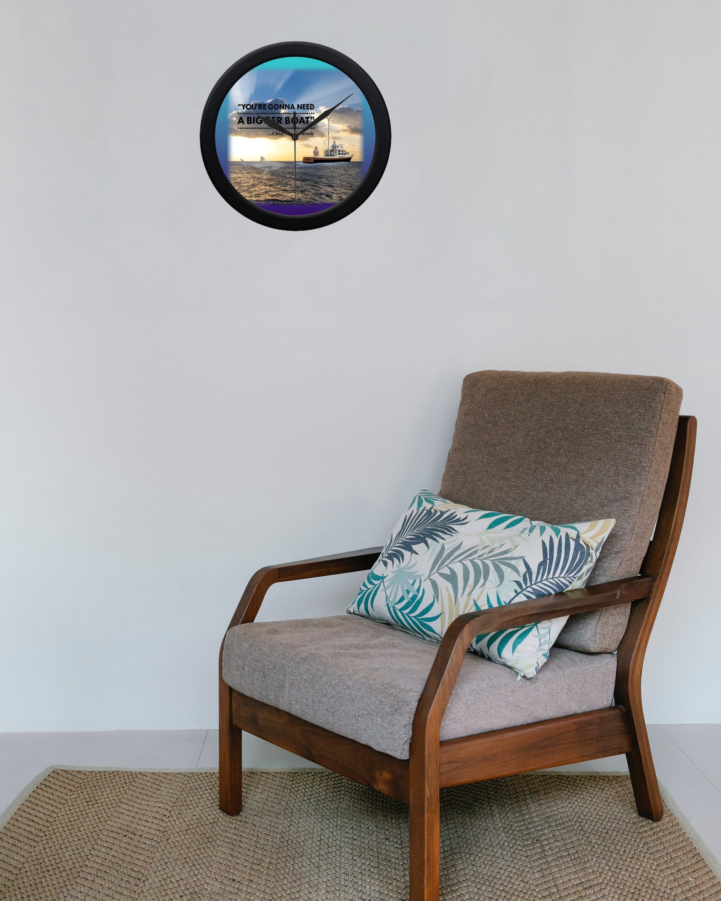 Jaws - Need A Bigger Boat Scene, Sunset - Wall Clock