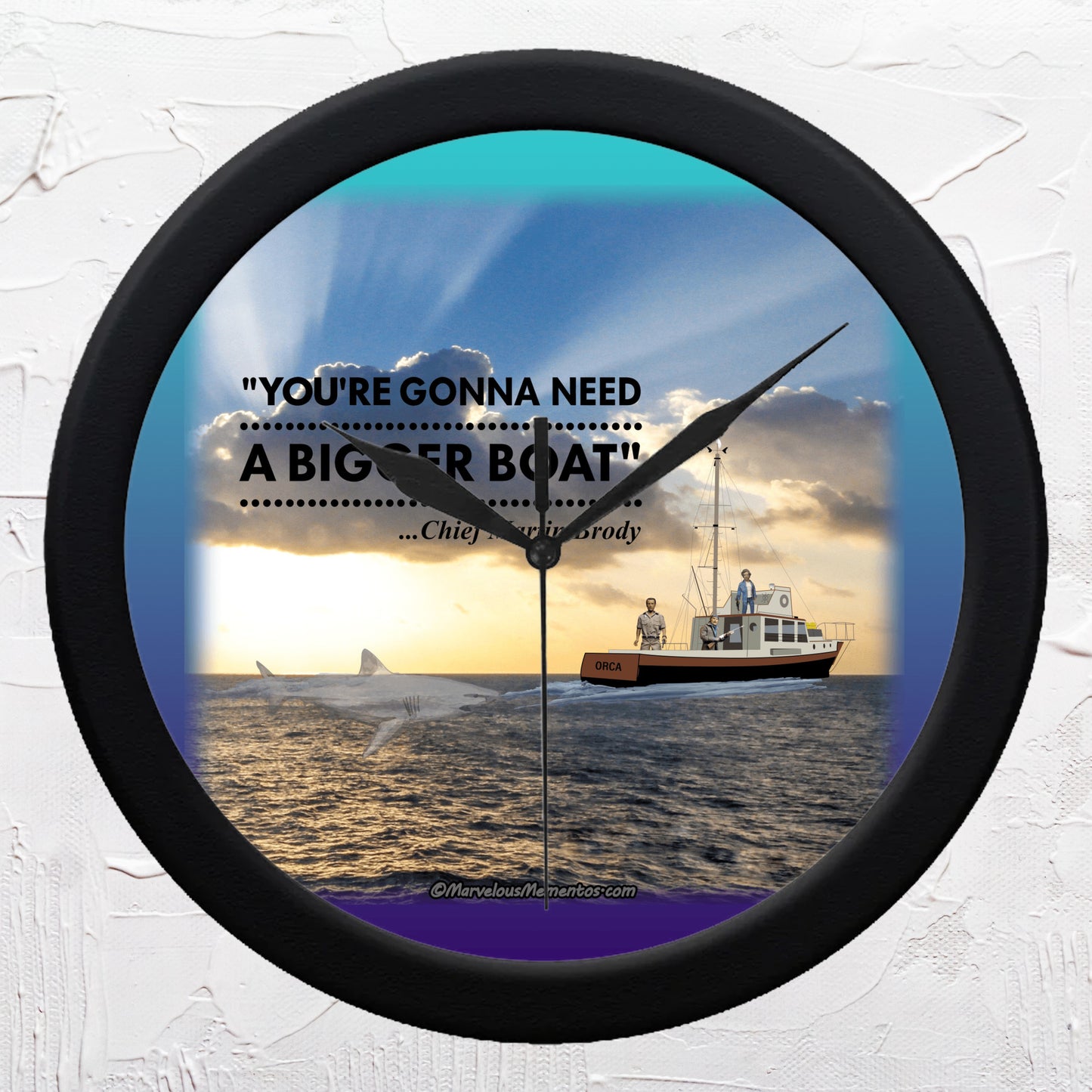 Jaws - Need A Bigger Boat Scene, Sunset - Wall Clock