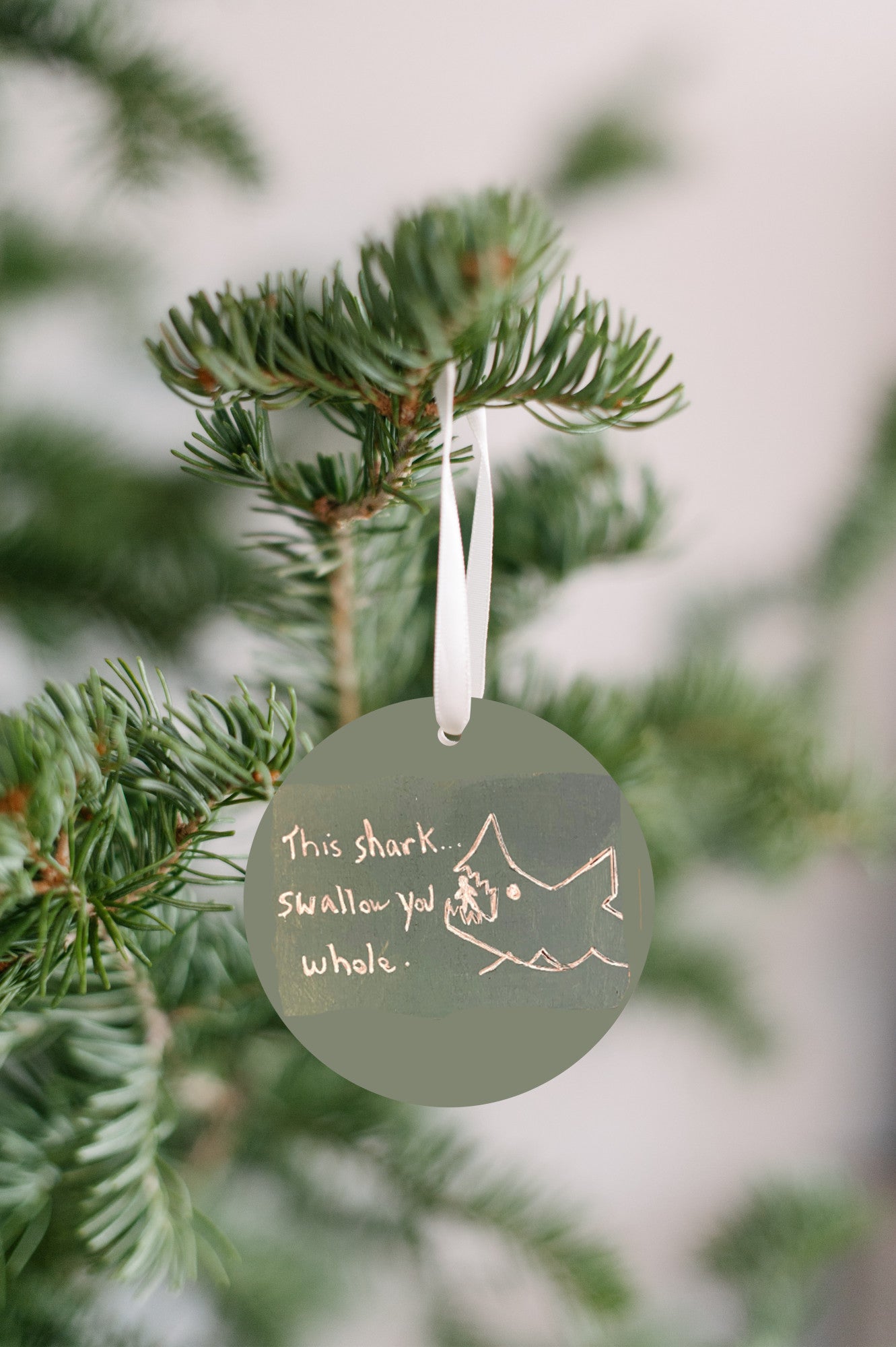 Jaws - This Shark Swallow You Whole Chalkboard Ornament - Get 50% OFF When you By 10 or more! Mix & Match!** GREAT GIFT IDEA!