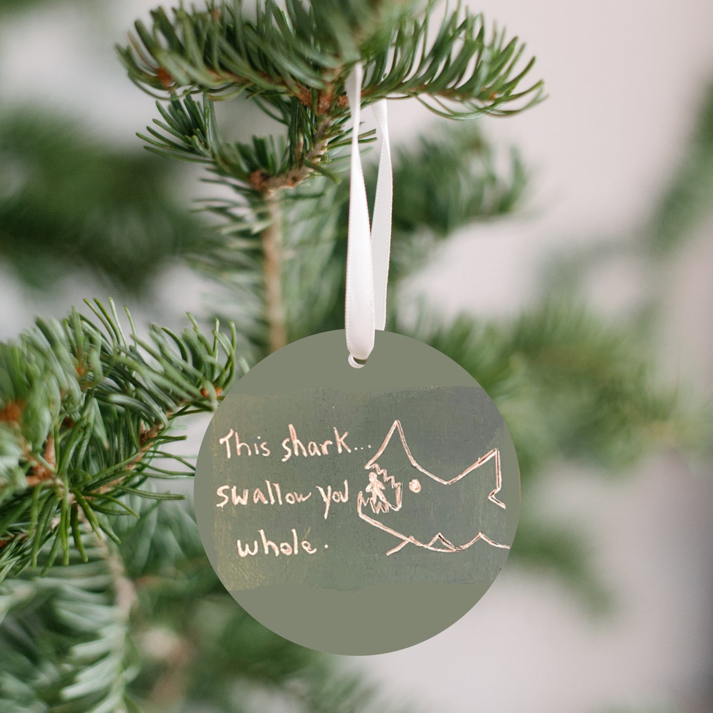 Jaws - This Shark Swallow You Whole Chalkboard Ornament - Get 50% OFF When you By 10 or more! Mix & Match!** GREAT GIFT IDEA!