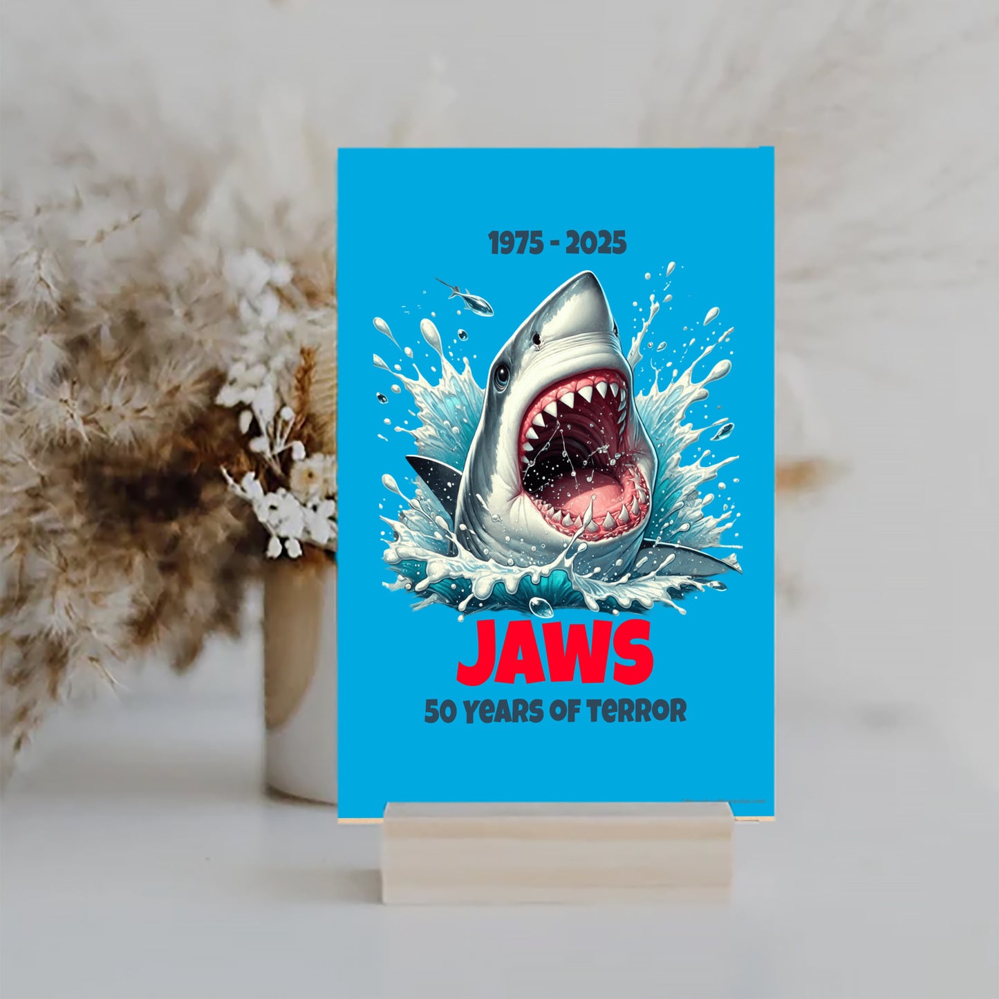 Jaws - 50-Years of Terror, 6x10 Sign, Blue Background