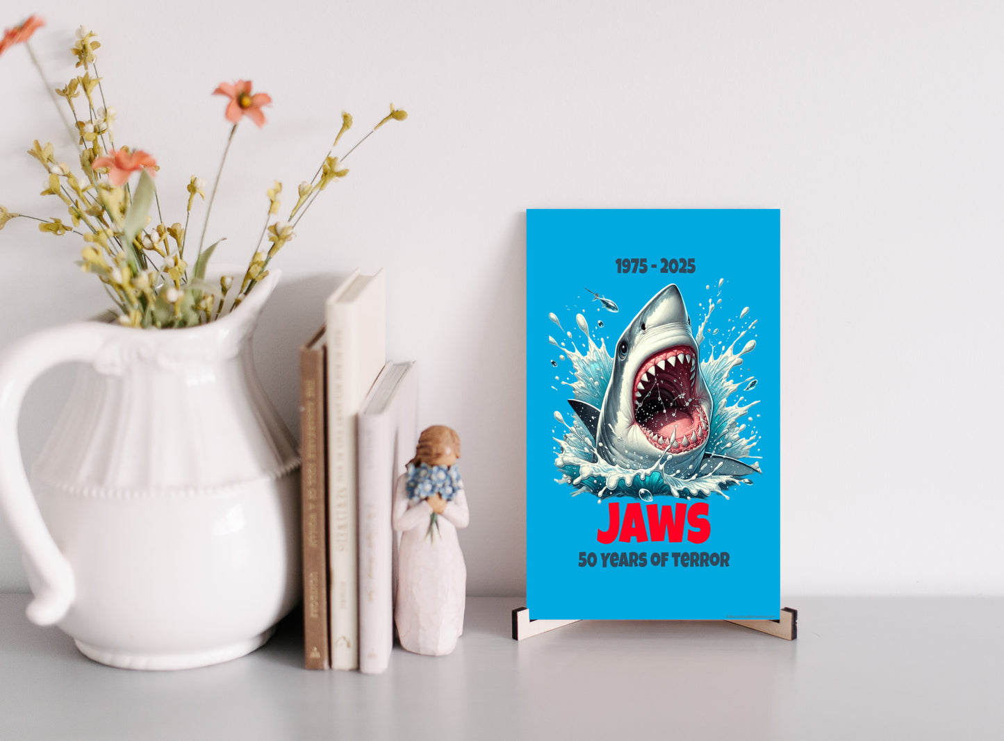 Jaws - 50-Years of Terror, 6x10 Sign, Blue Background