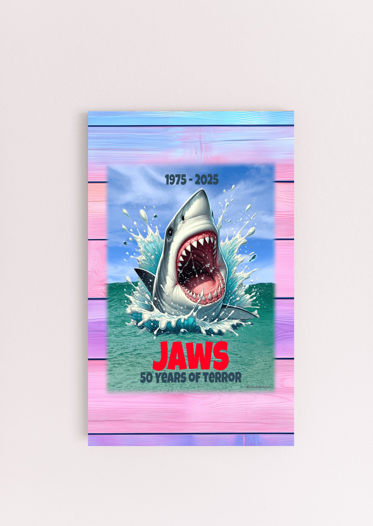 Jaws - 50 Years of-Terror, 6x10-Sign, Pastel Background