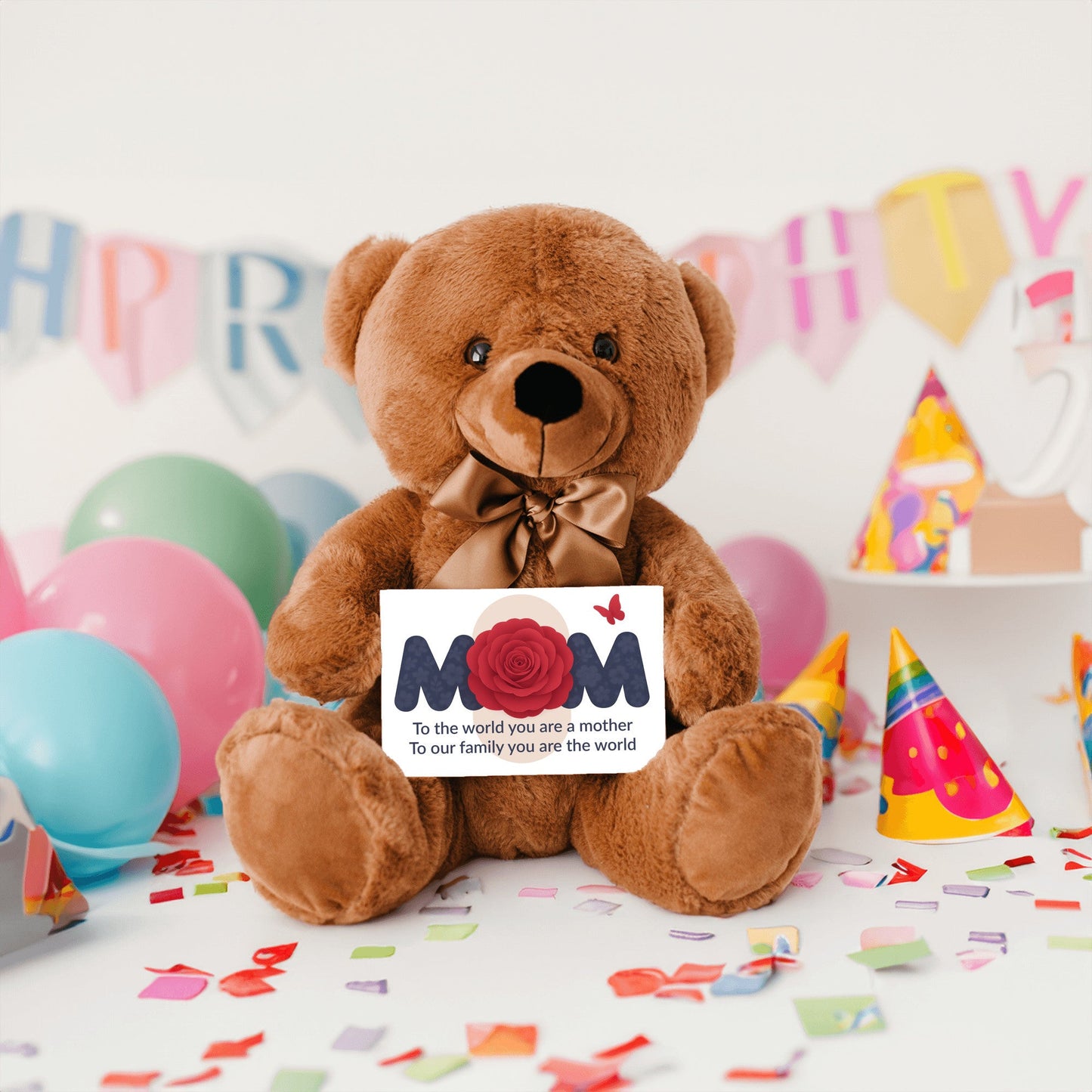 To The World You Are A Mother - Teddy Bear With Canvas Message Card