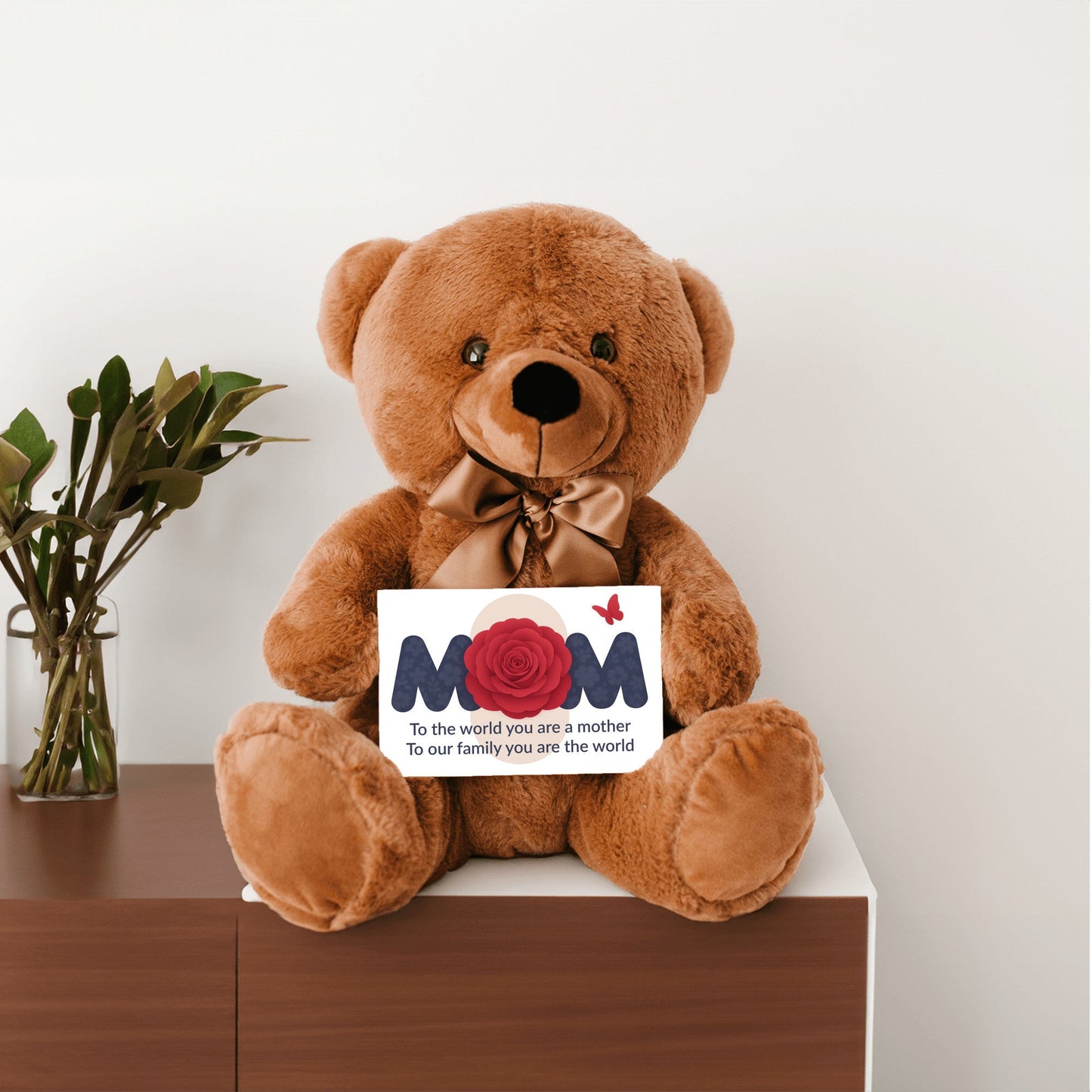 To The World You Are A Mother - Teddy Bear With Canvas Message Card