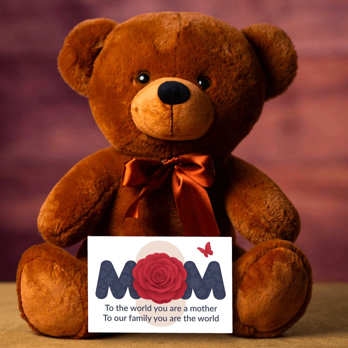 To The World You Are A Mother - Teddy Bear With Canvas Message Card