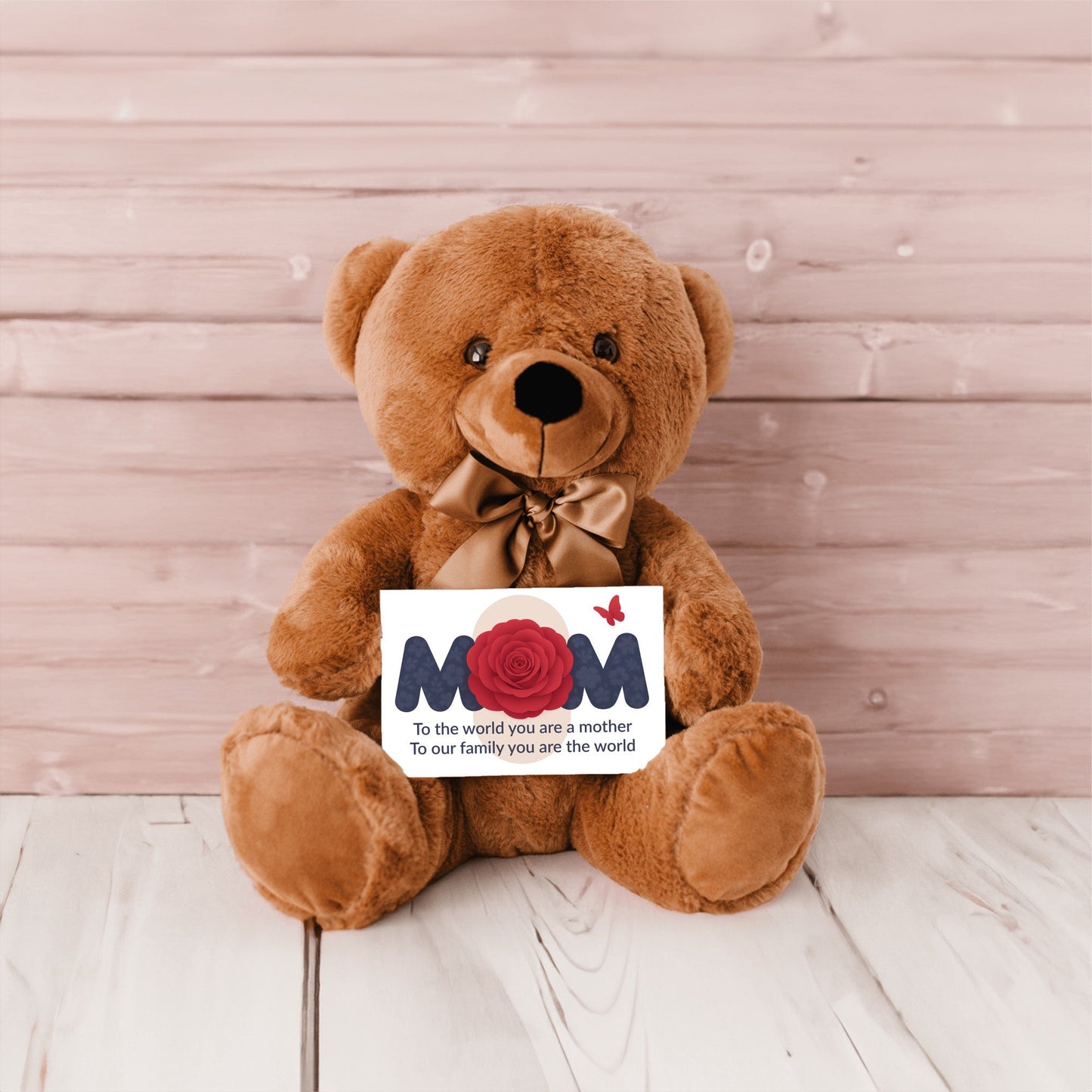 To The World You Are A Mother - Teddy Bear With Canvas Message Card