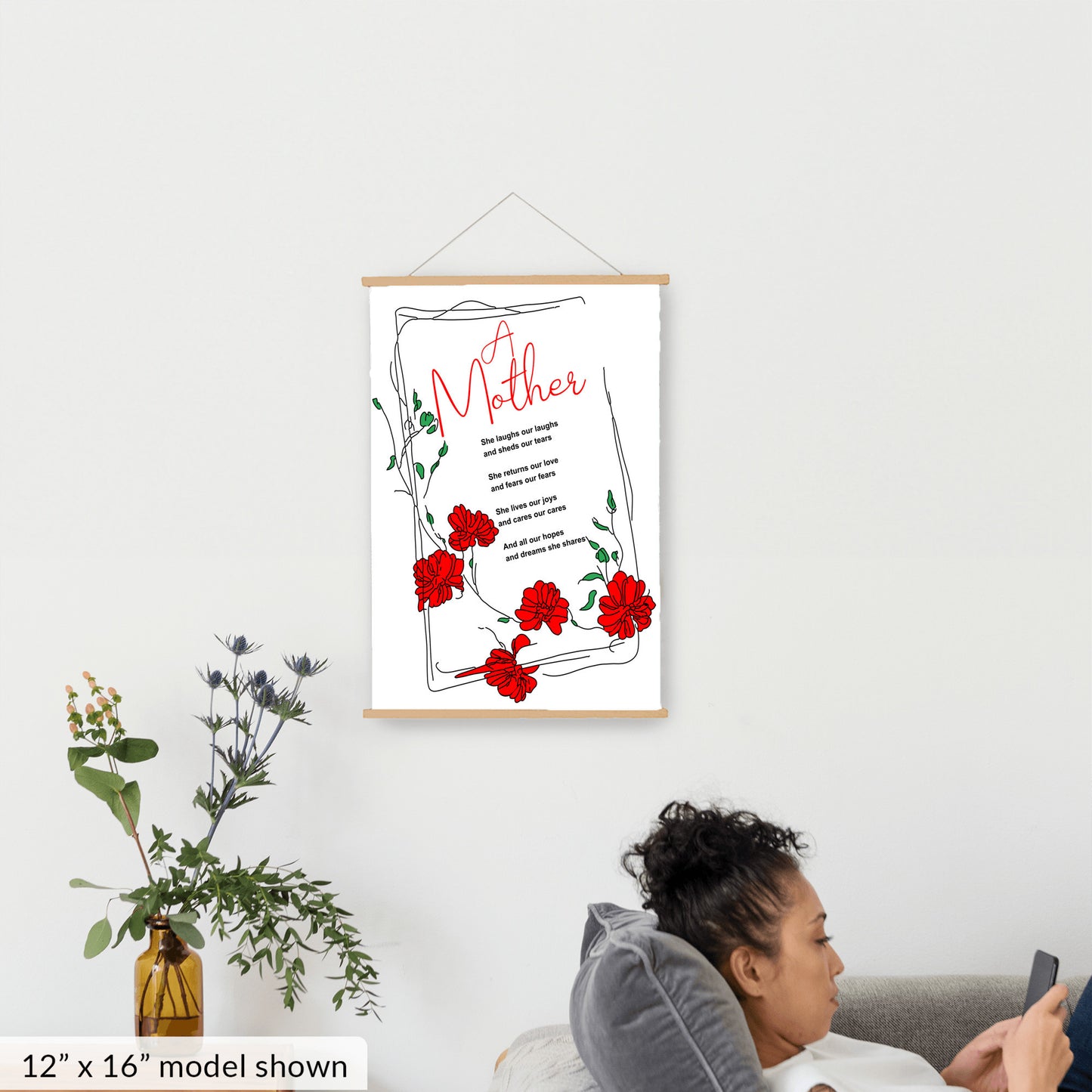 A Mother Poem - Hanging Canvas