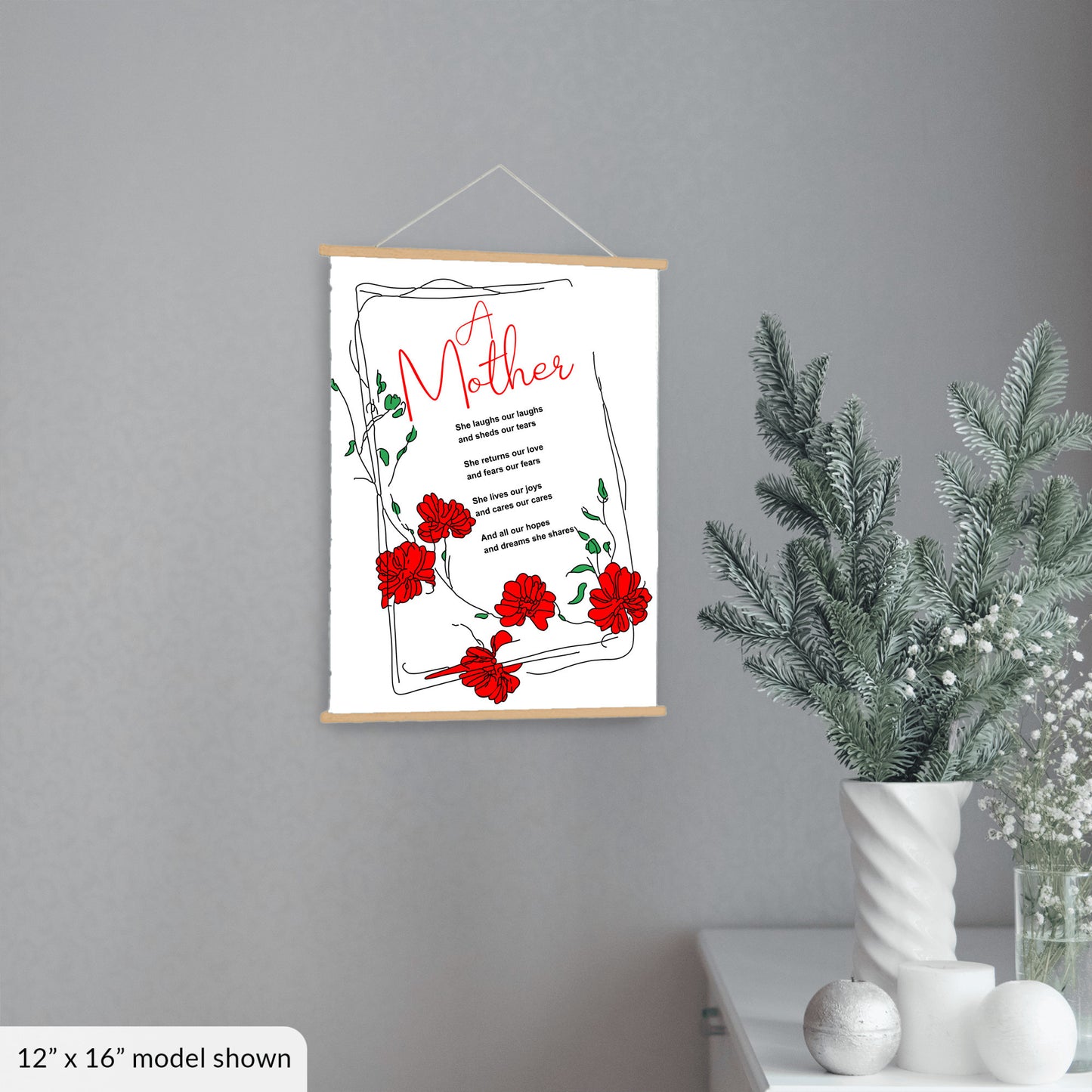 A Mother Poem - Hanging Canvas