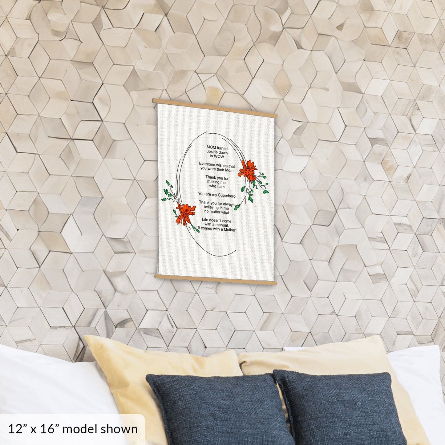 MOM Upside Down Is WOW - Hanging Canvas