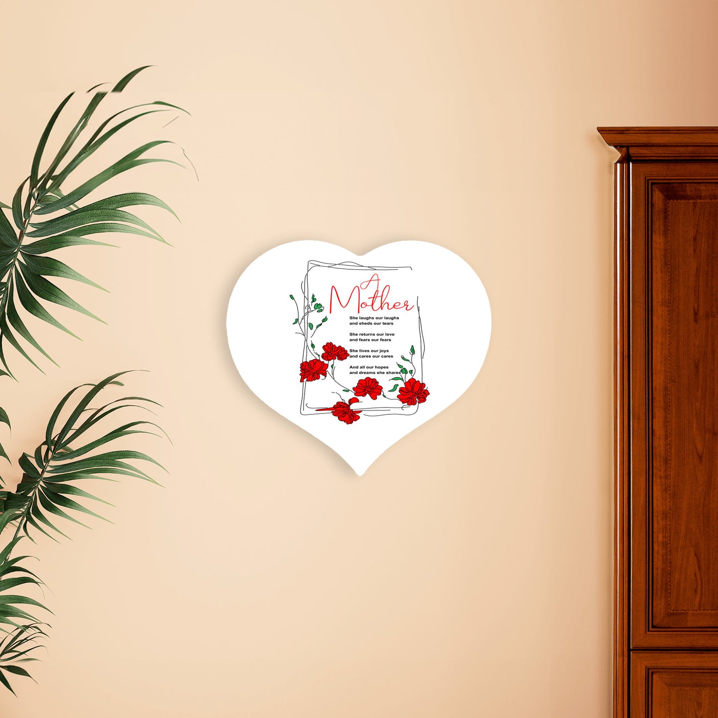 A Mother Poem - Heart Shaped Sign