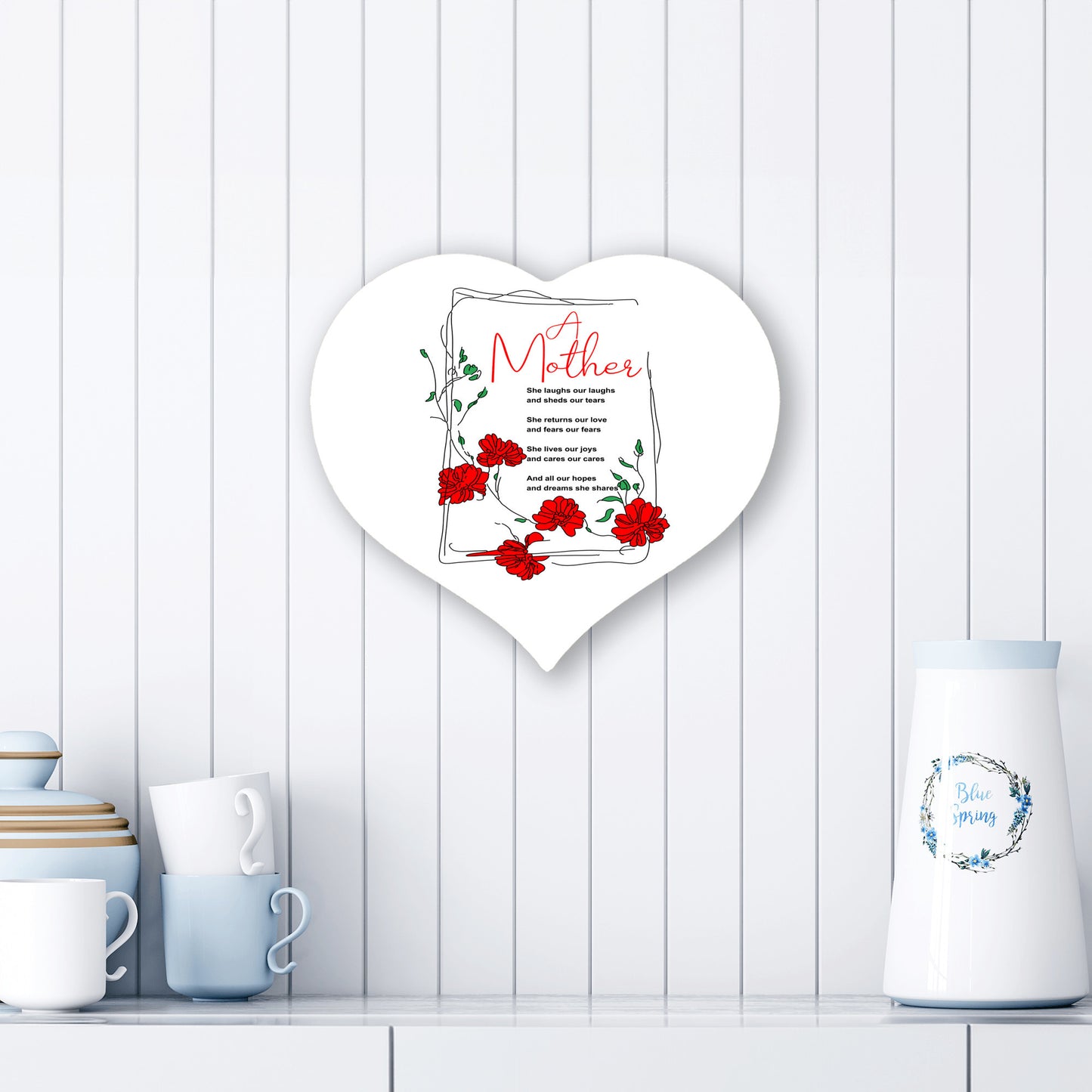 A Mother Poem - Heart Shaped Sign