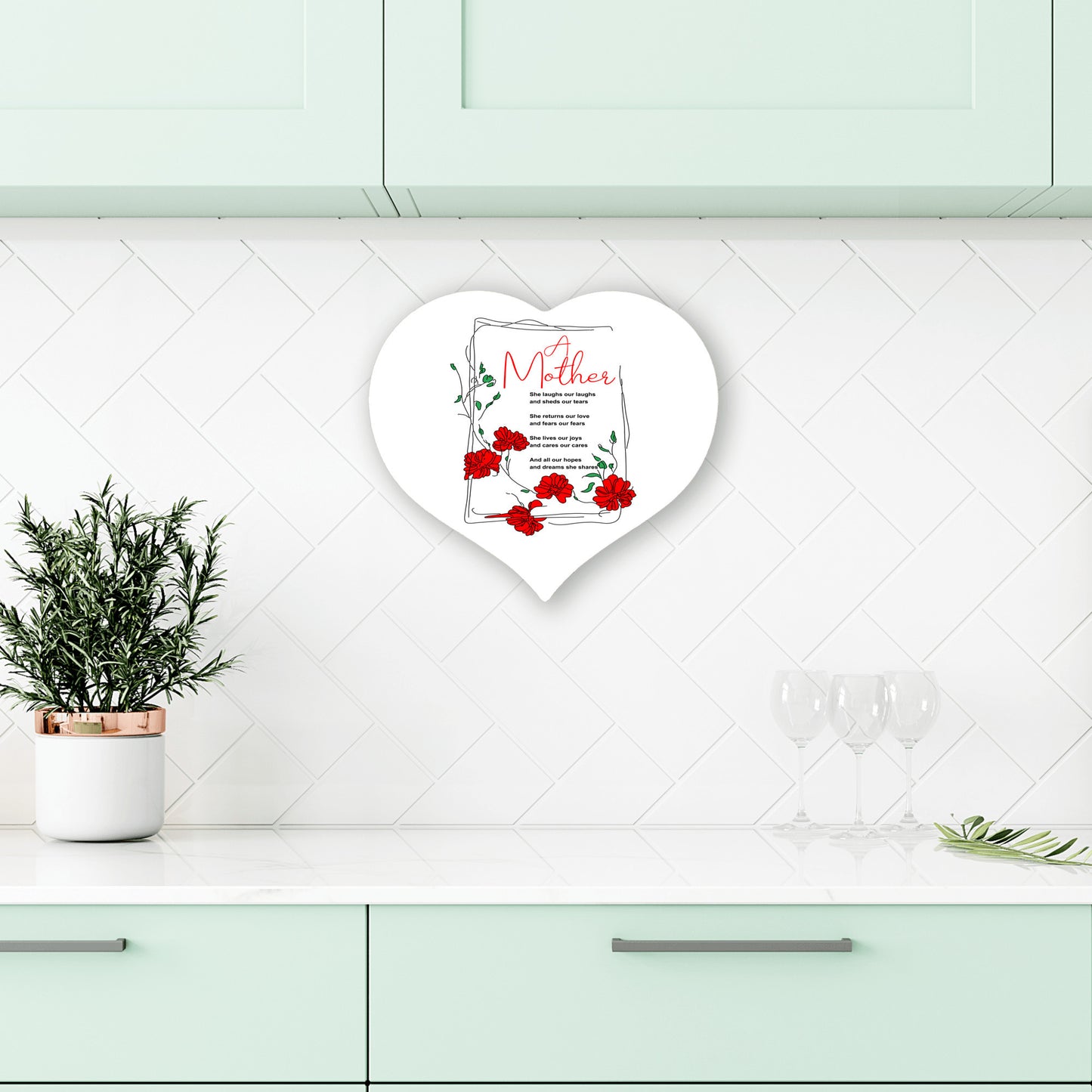 A Mother Poem - Heart Shaped Sign