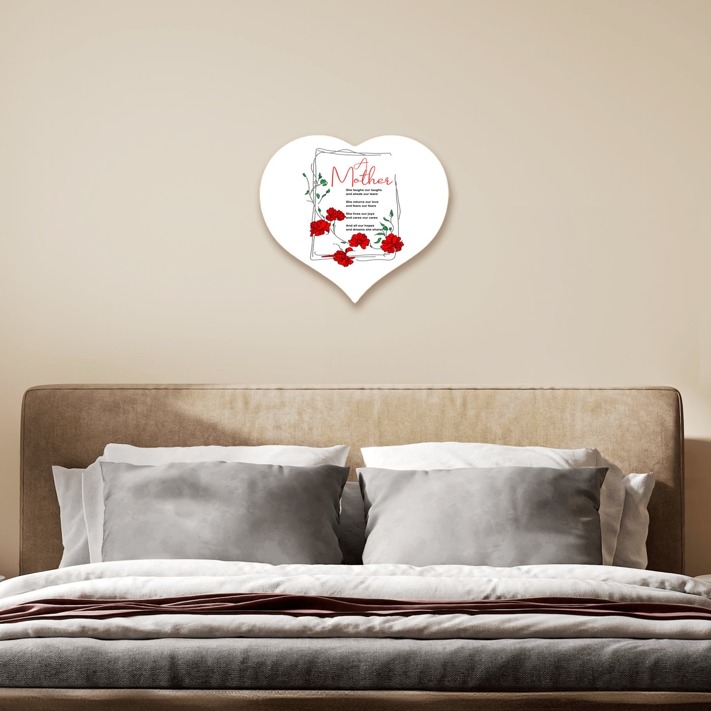 A Mother Poem - Heart Shaped Sign