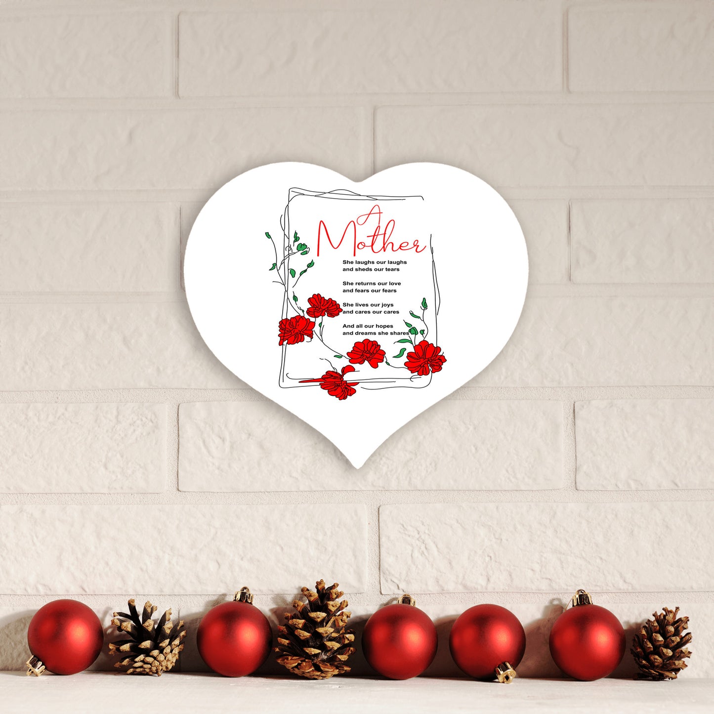 A Mother Poem - Heart Shaped Sign