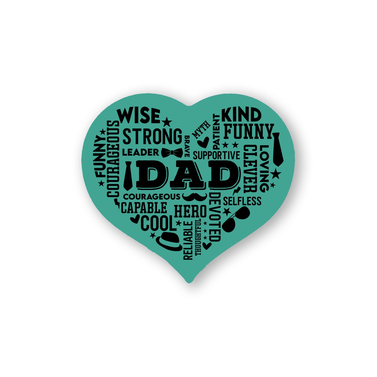 Heart Shaped DAD Word Art MDF Sign