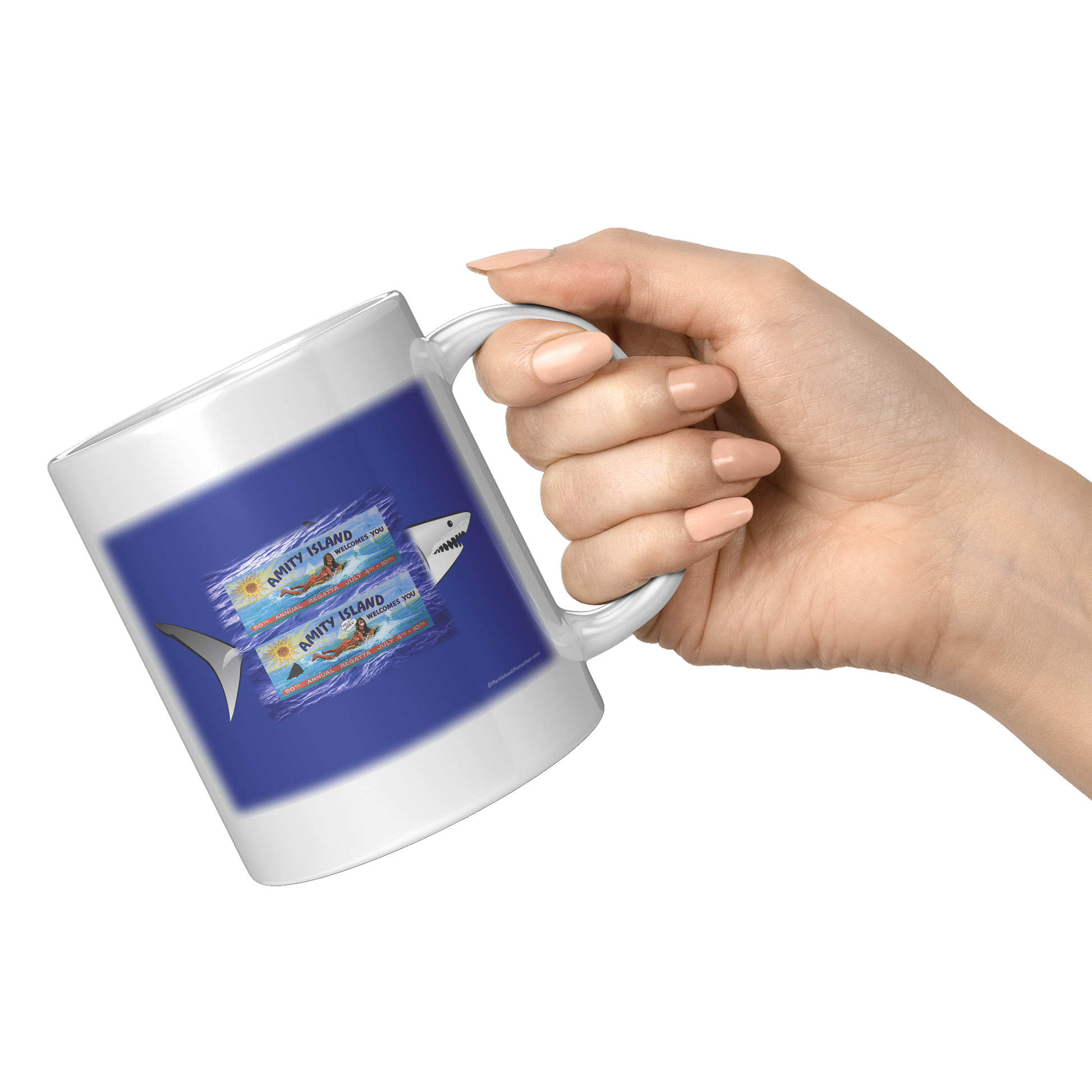 Amity_Welcomes_You_Billboard_Shark_Back_11oz_White_RH_Model_Mockup.png