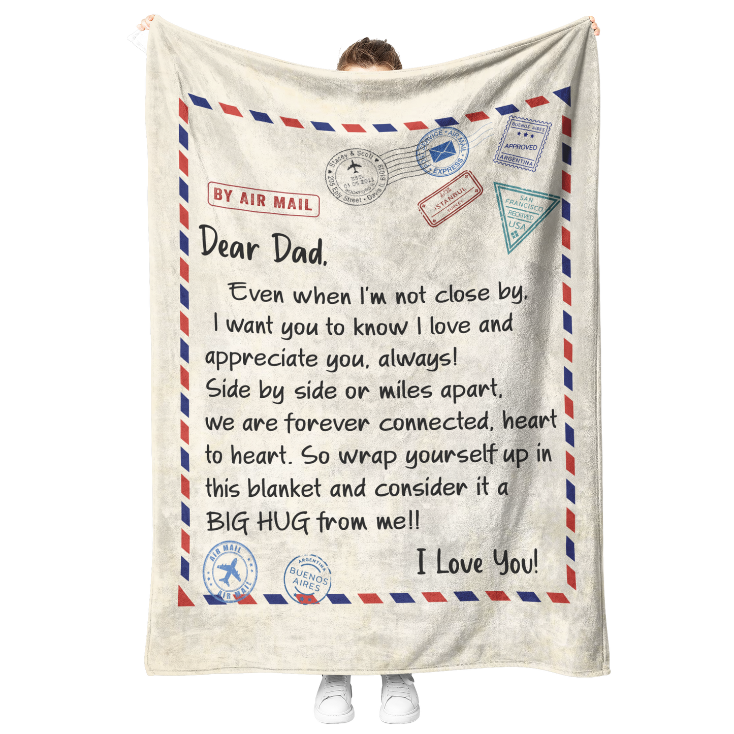 Dad_Miles_Apart_Love_You_-_Fleece_Blank_V_Blanket_Model_Mockup.png