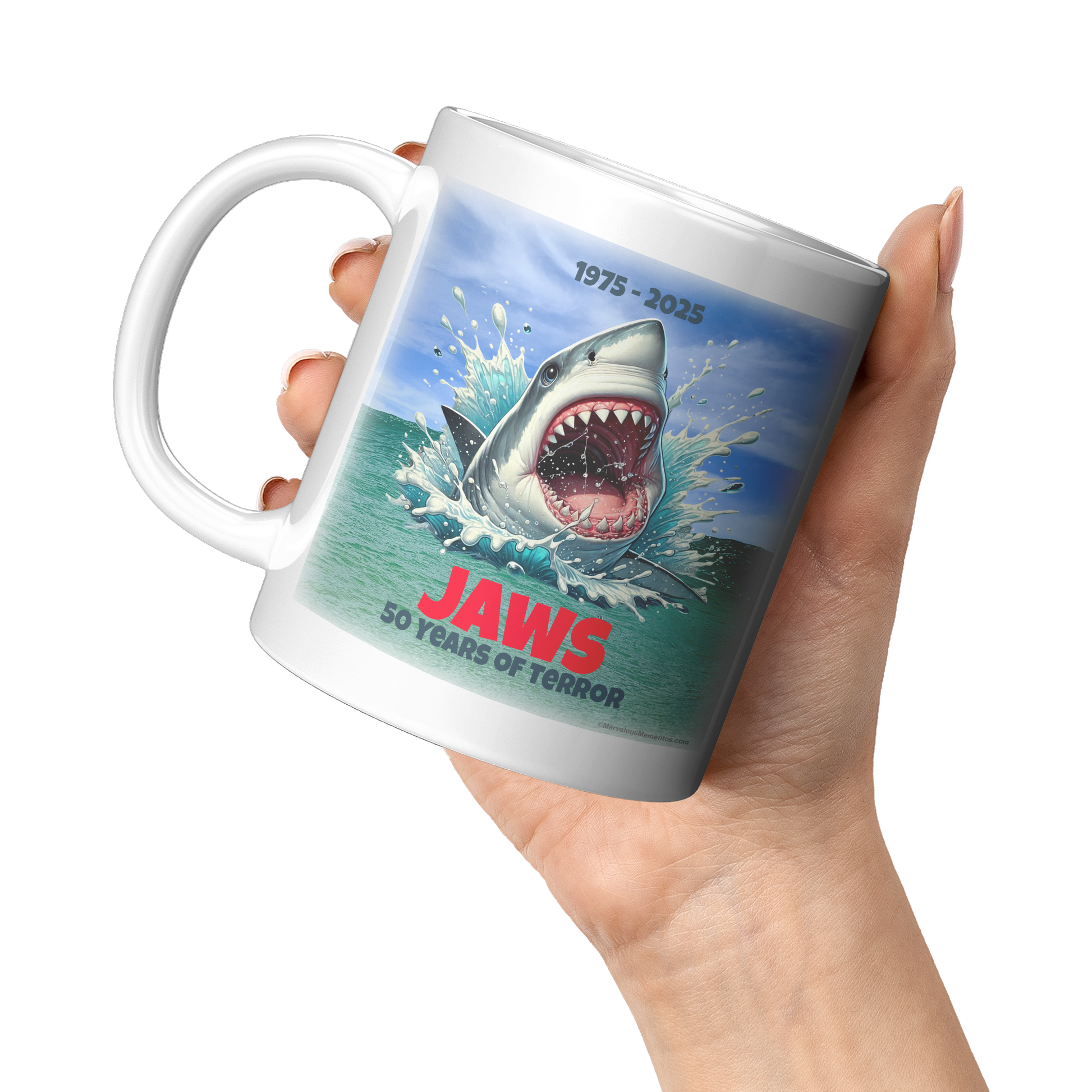 Jaws_-_50_Years_of_Terror_Mug_-_Ocean-S_11oz_White_LH_Model_Mockup.png
