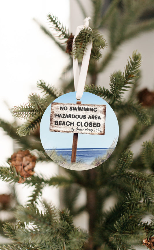 Jaws - Beach Closed Sign, Ornament - Get 50% OFF When you By 10 or more! Mix & Match!**  GREAT GIFT IDEA!