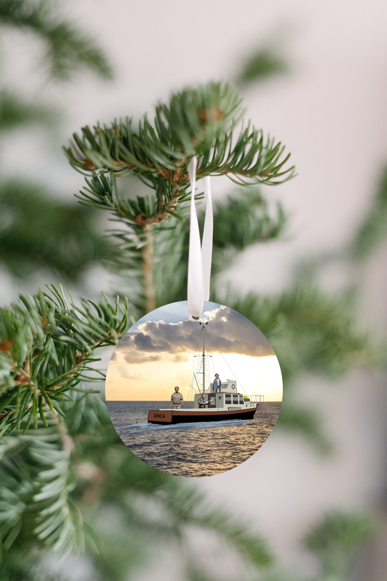 Jaws - Brody, Quint, Hooper on Orca Sunset, Ornament - Get 50% OFF When you By 10 or more! Mix & Match!**  GREAT GIFT IDEA!