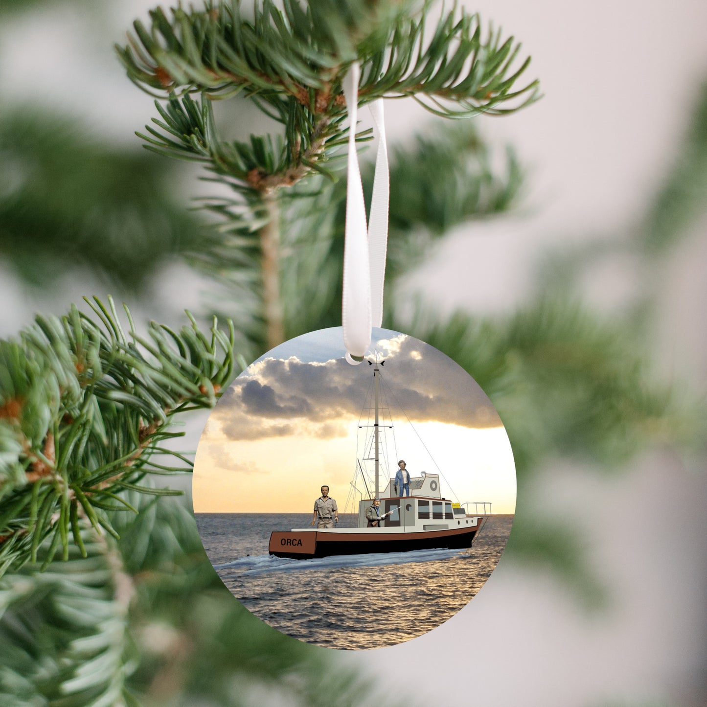 Jaws - Brody, Quint, Hooper on Orca Sunset, Ornament - Get 50% OFF When you By 10 or more! Mix & Match!**  GREAT GIFT IDEA!