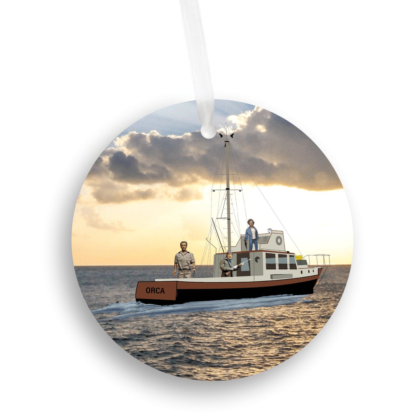 Jaws - Brody, Quint, Hooper on Orca Sunset, Ornament - Get 50% OFF When you By 10 or more! Mix & Match!**  GREAT GIFT IDEA!