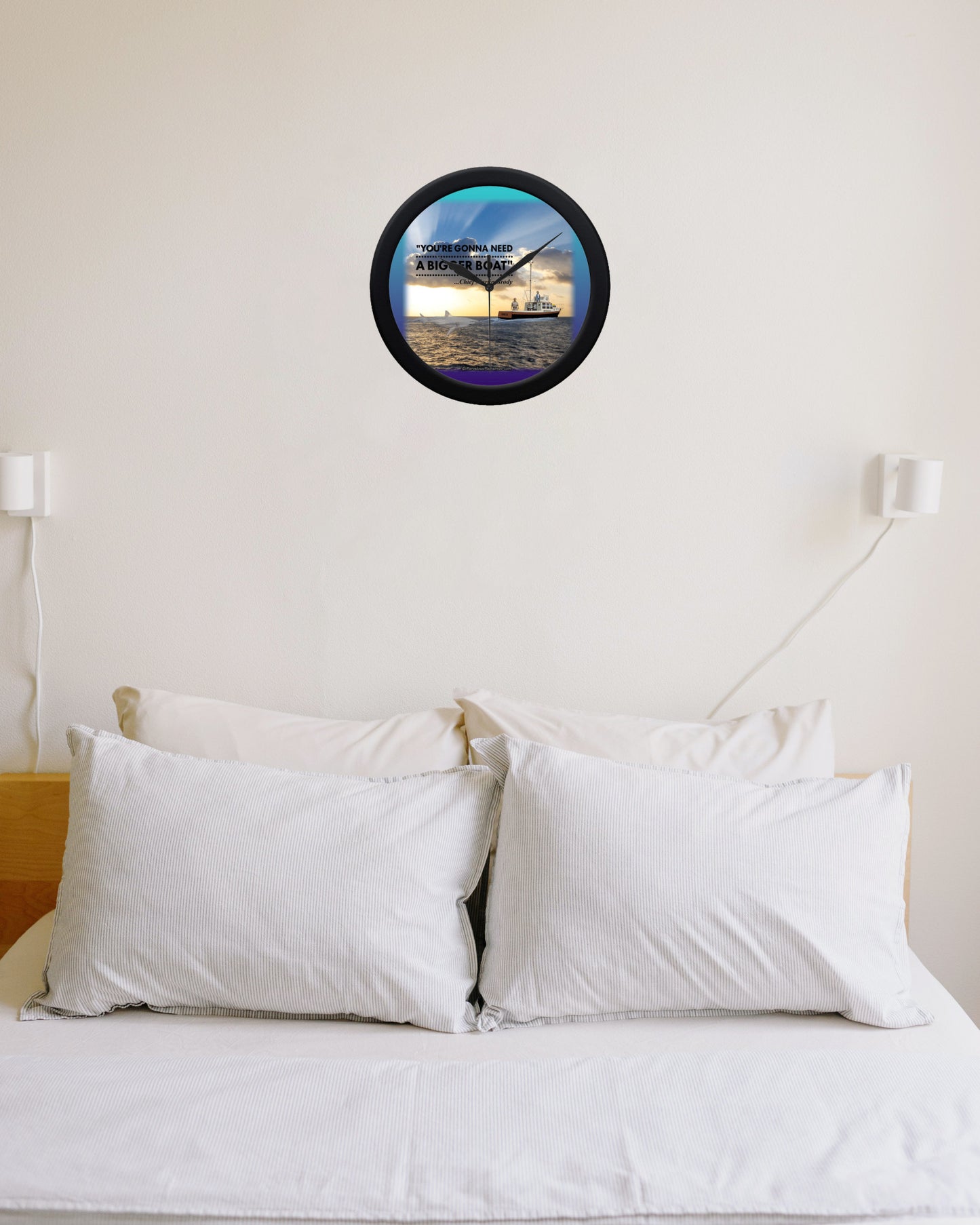 Jaws - Need A Bigger Boat Scene, Sunset - Wall Clock