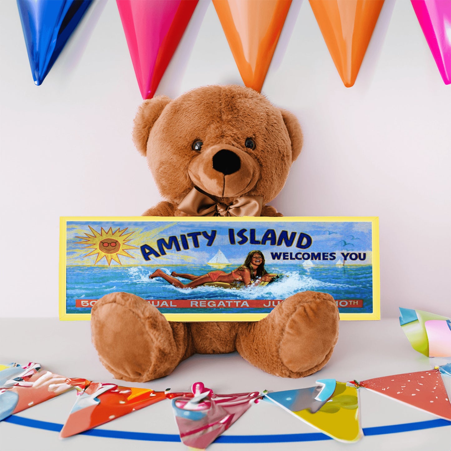 Jaws - Teddy Bear w Amity Island Sign