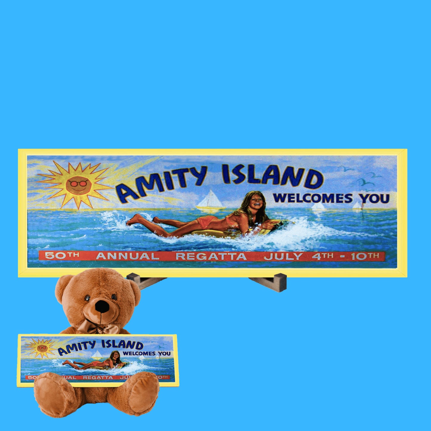 Jaws - Teddy Bear w Amity Island Sign