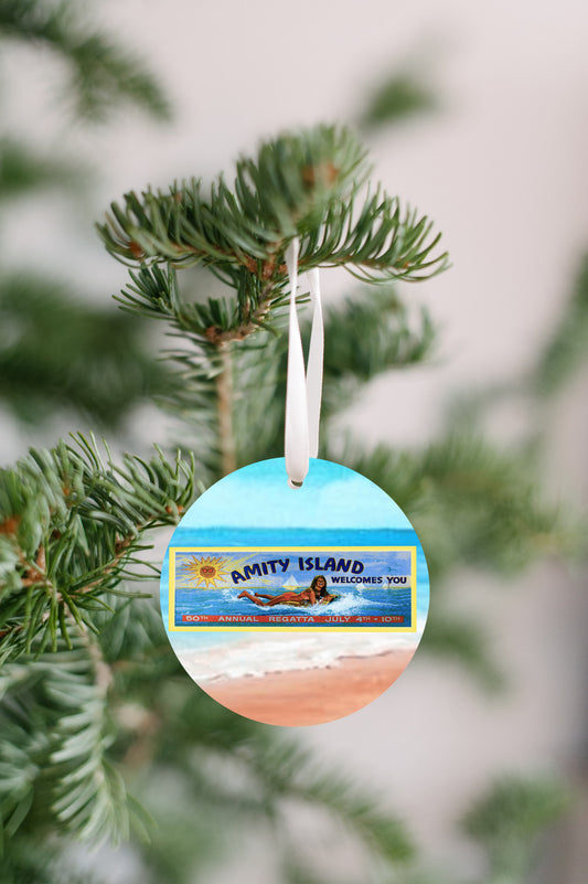 Jaws - Amity Island Welcomes You Billboard Ornament - Get 50% OFF When you By 10 or more! Mix & Match!**  GREAT GIFT IDEA!