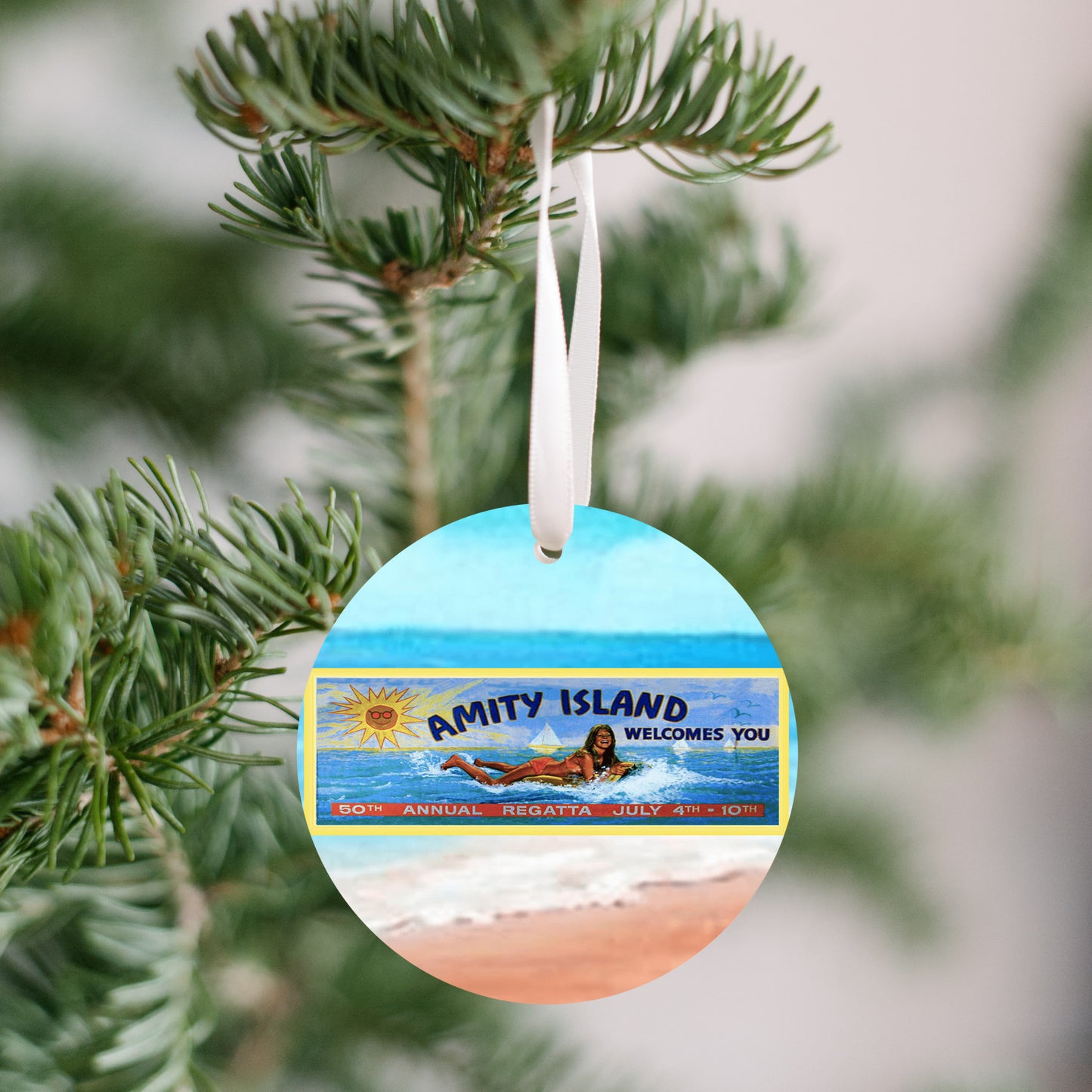 Jaws - Amity Island Welcomes You Billboard Ornament - Get 50% OFF When you By 10 or more! Mix & Match!**  GREAT GIFT IDEA!