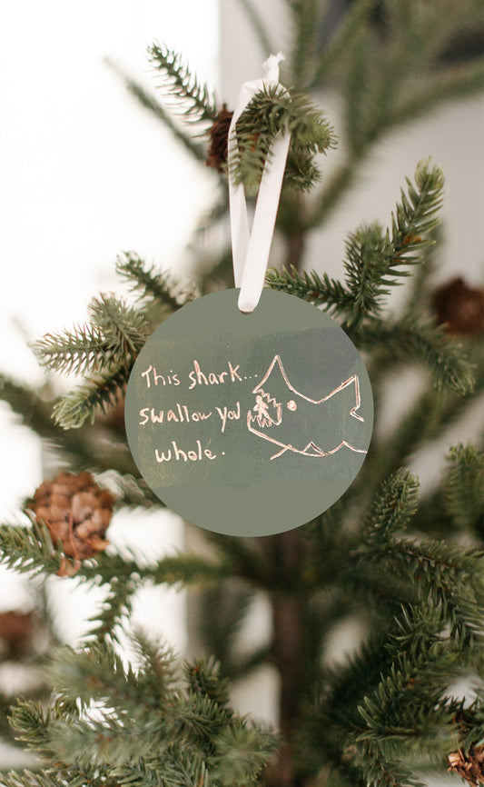 Jaws - This Shark Swallow You Whole Chalkboard Ornament - Get 50% OFF When you By 10 or more! Mix & Match!**  GREAT GIFT IDEA!