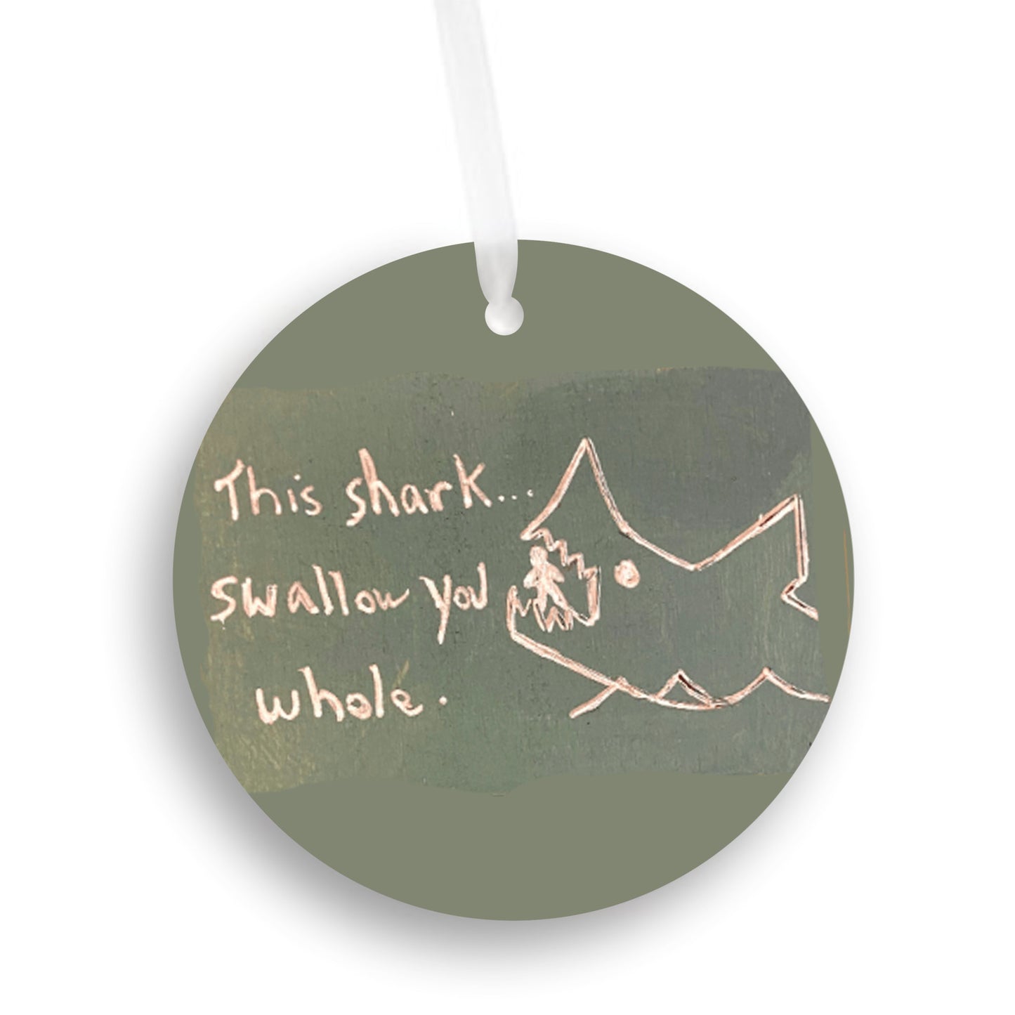 Jaws - This Shark Swallow You Whole Chalkboard Ornament - Get 50% OFF When you By 10 or more! Mix & Match!**  GREAT GIFT IDEA!