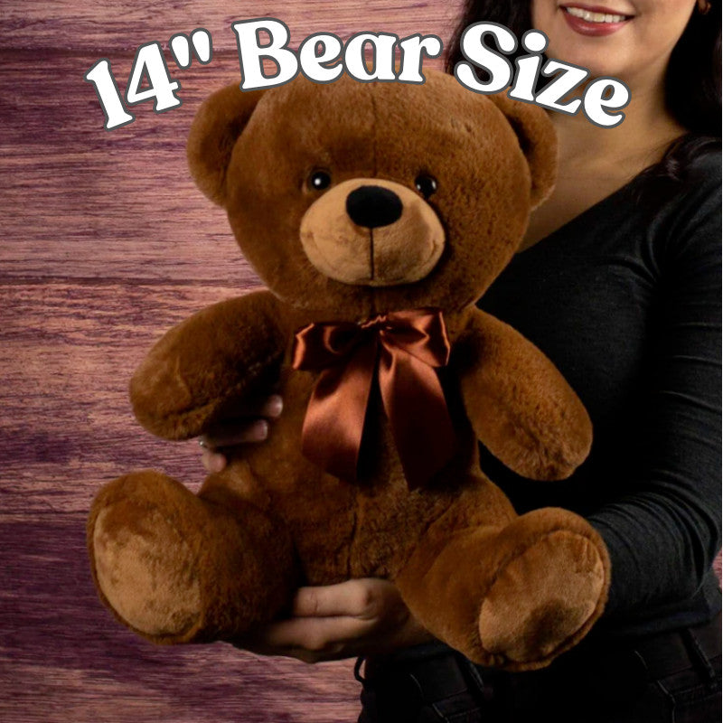 A Mother Poem - Teddy Bear With 6x4 Canvas Message Card, Pastel Wood Background