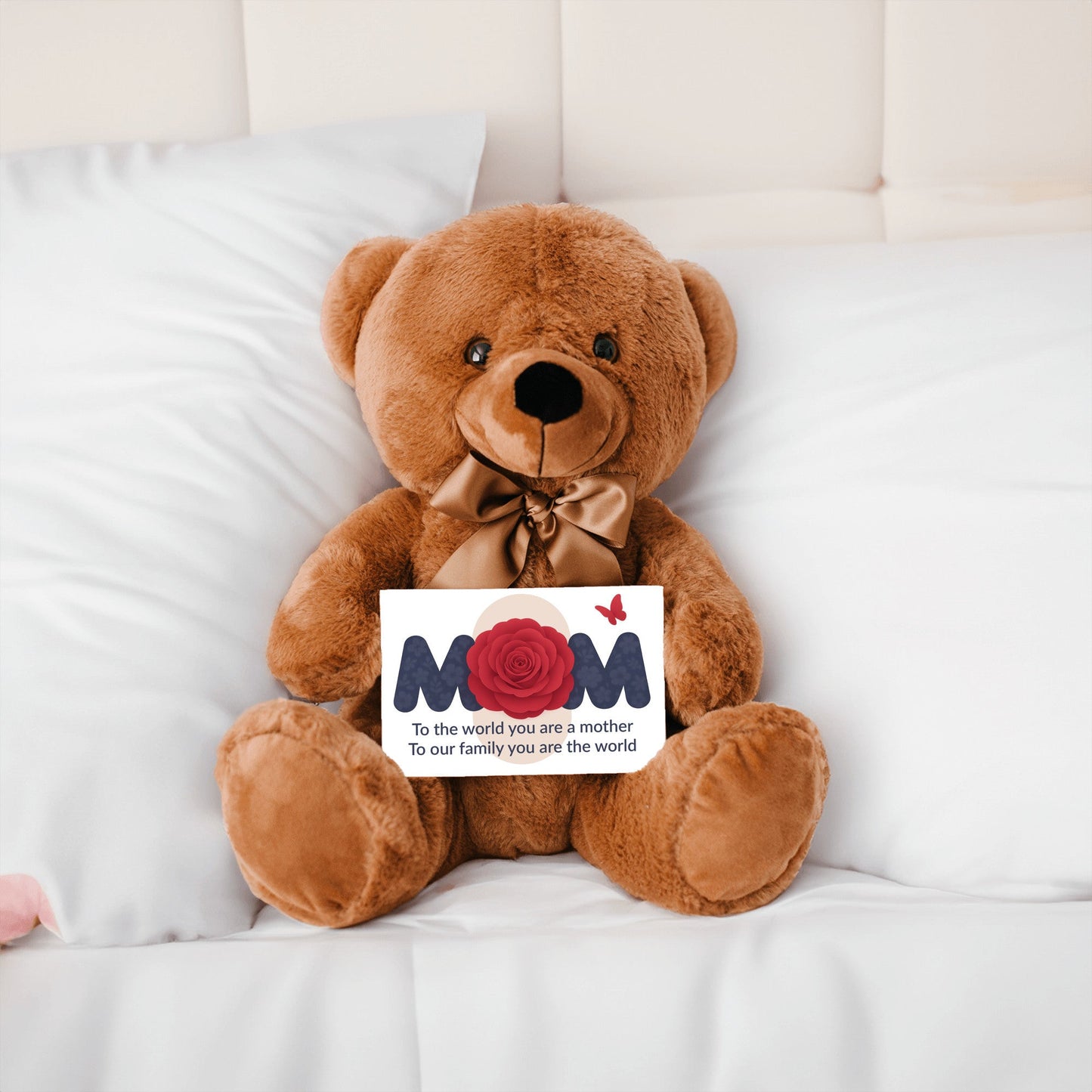 To The World You Are A Mother - Teddy Bear With Canvas Message Card