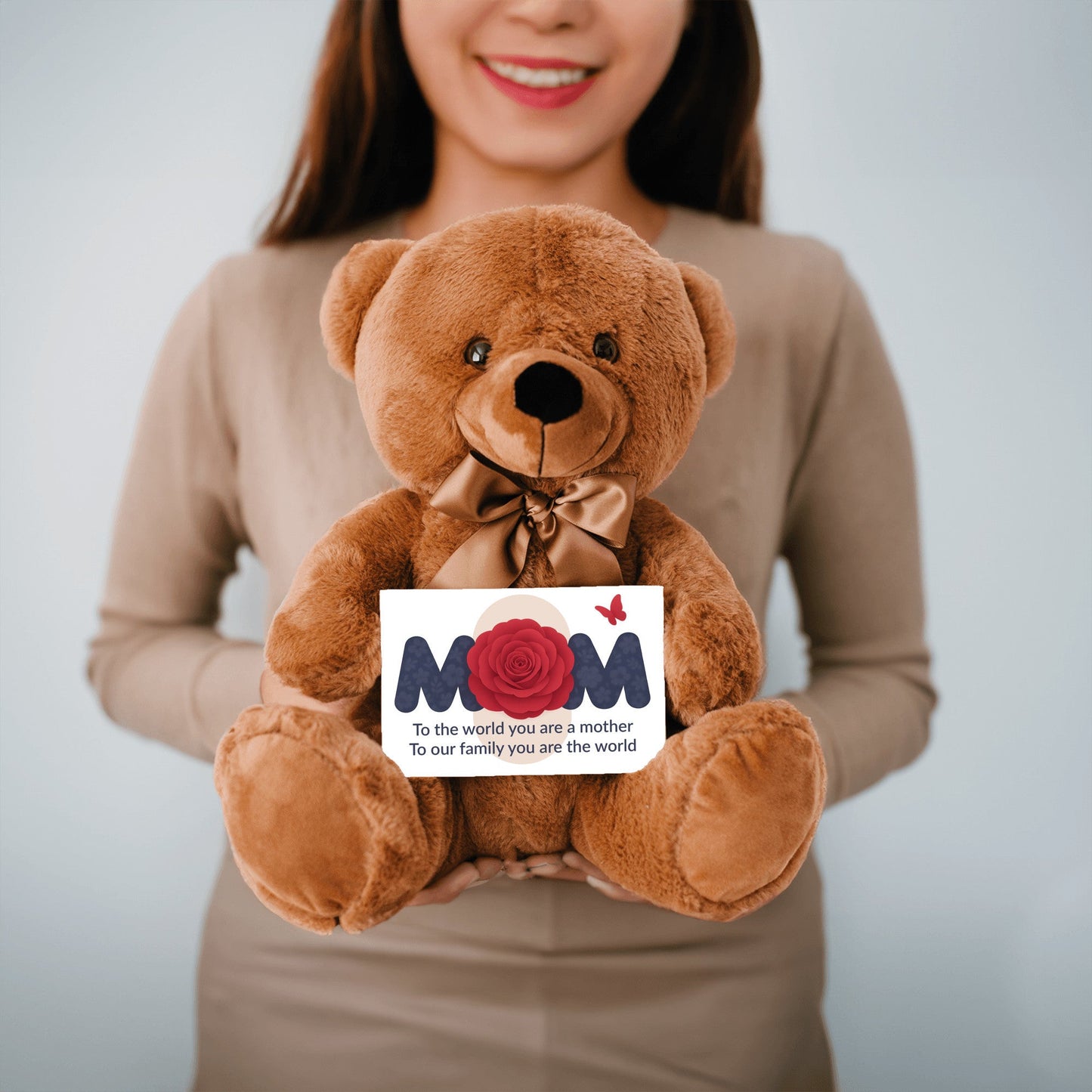 To The World You Are A Mother - Teddy Bear With Canvas Message Card