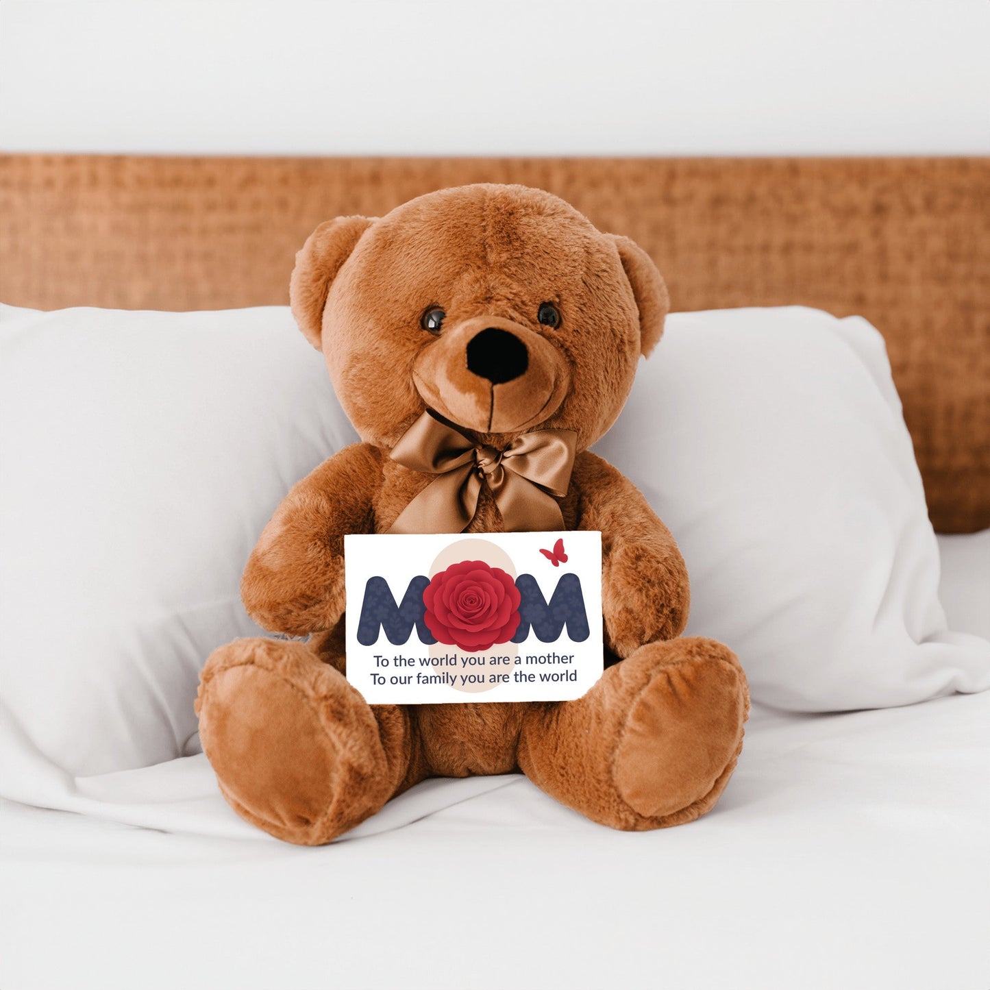 To The World You Are A Mother - Teddy Bear With Canvas Message Card