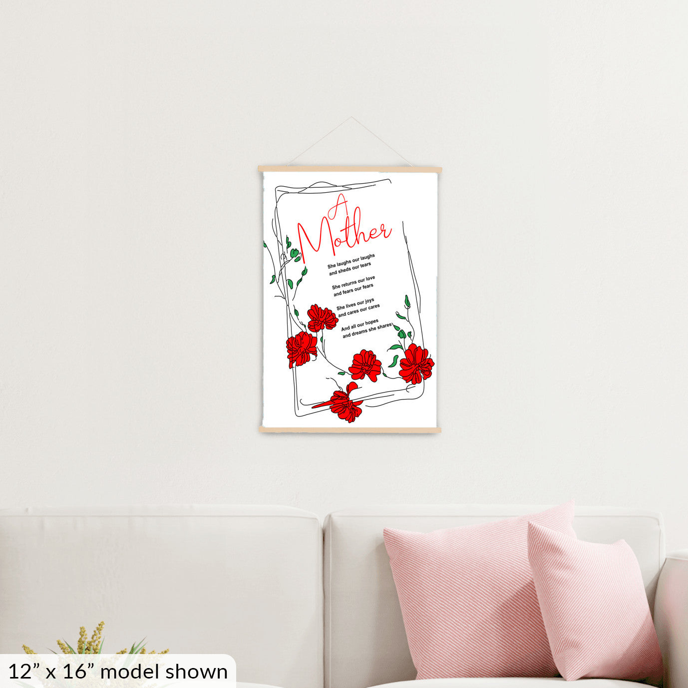 A Mother Poem - Hanging Canvas