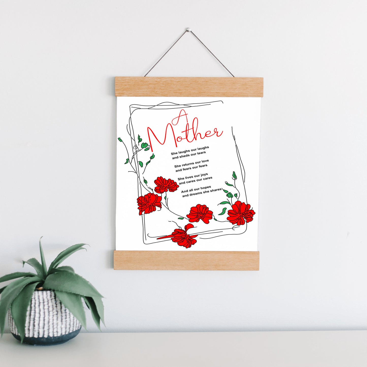 A Mother Poem - Hanging Canvas