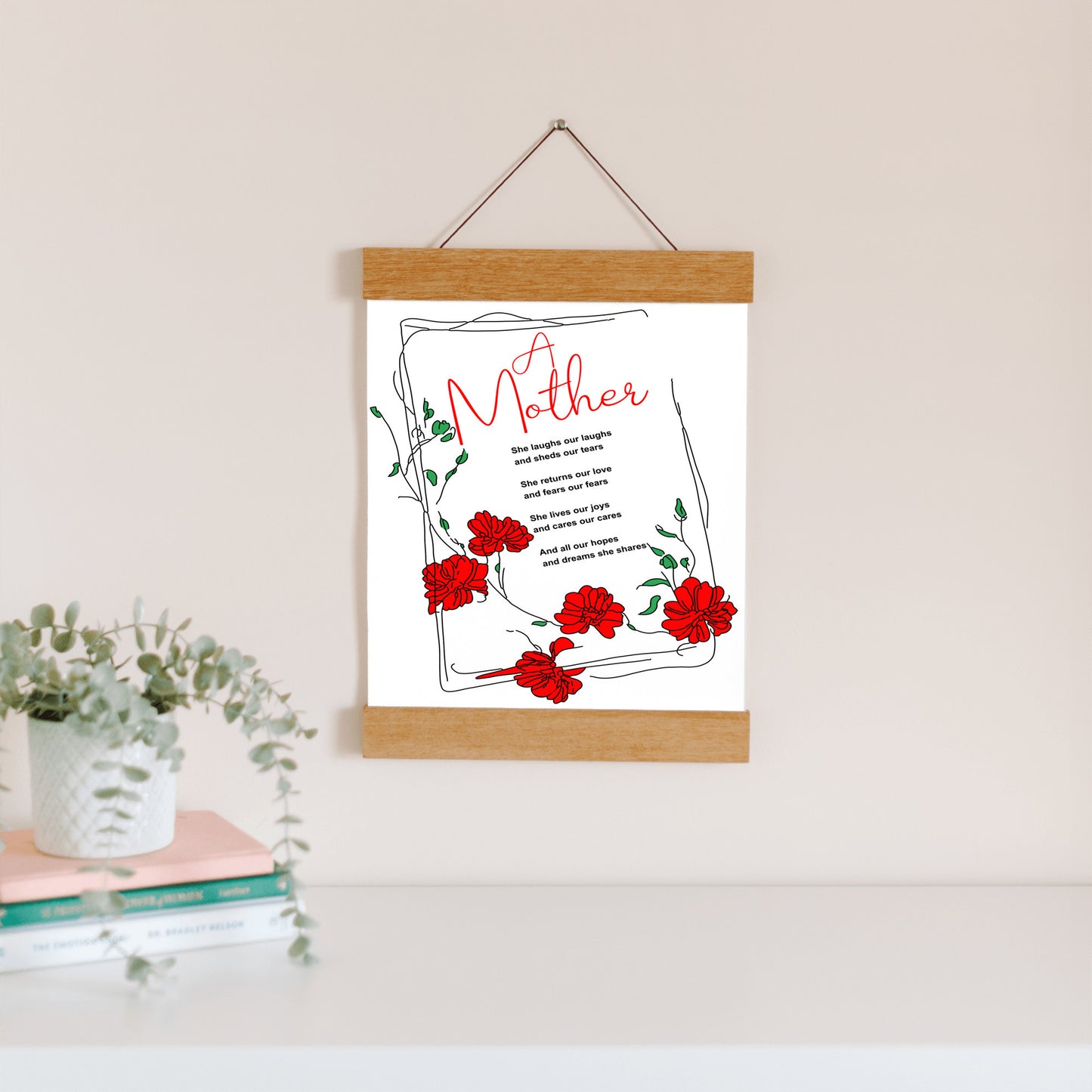 A Mother Poem - Hanging Canvas
