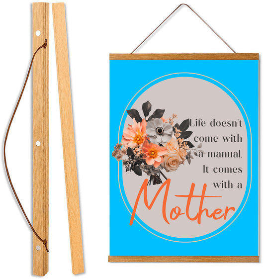 Life Comes With A Mother - Hanging Canvas, Blue