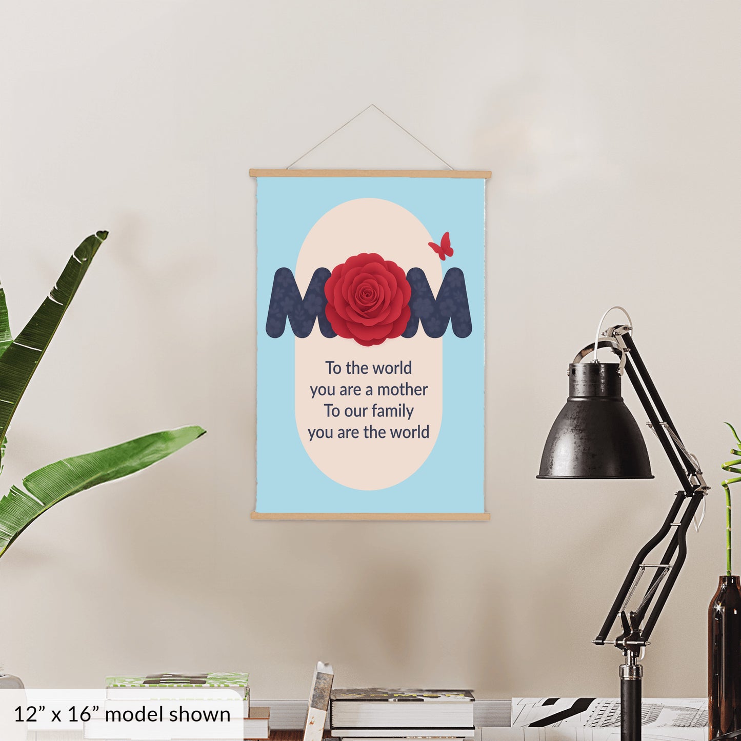 To The World You Are A Mother - Hanging Canvas, Lt Blue