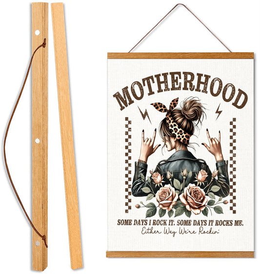 Motherhood, Some Days I Rock It - Hanging Canvas