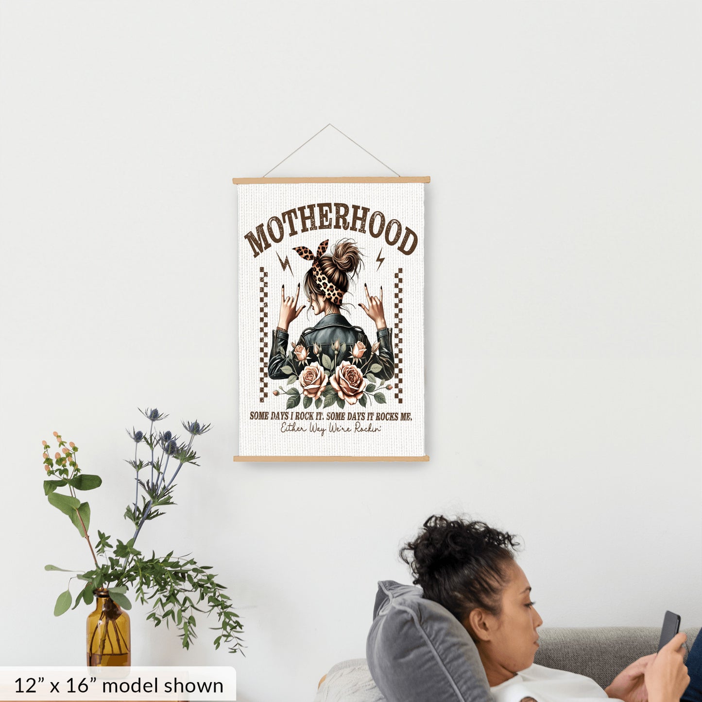 Motherhood, Some Days I Rock It - Hanging Canvas