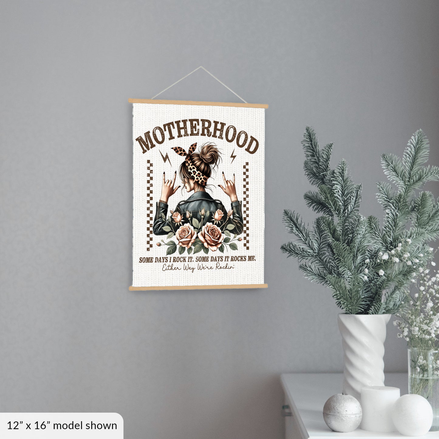 Motherhood, Some Days I Rock It - Hanging Canvas