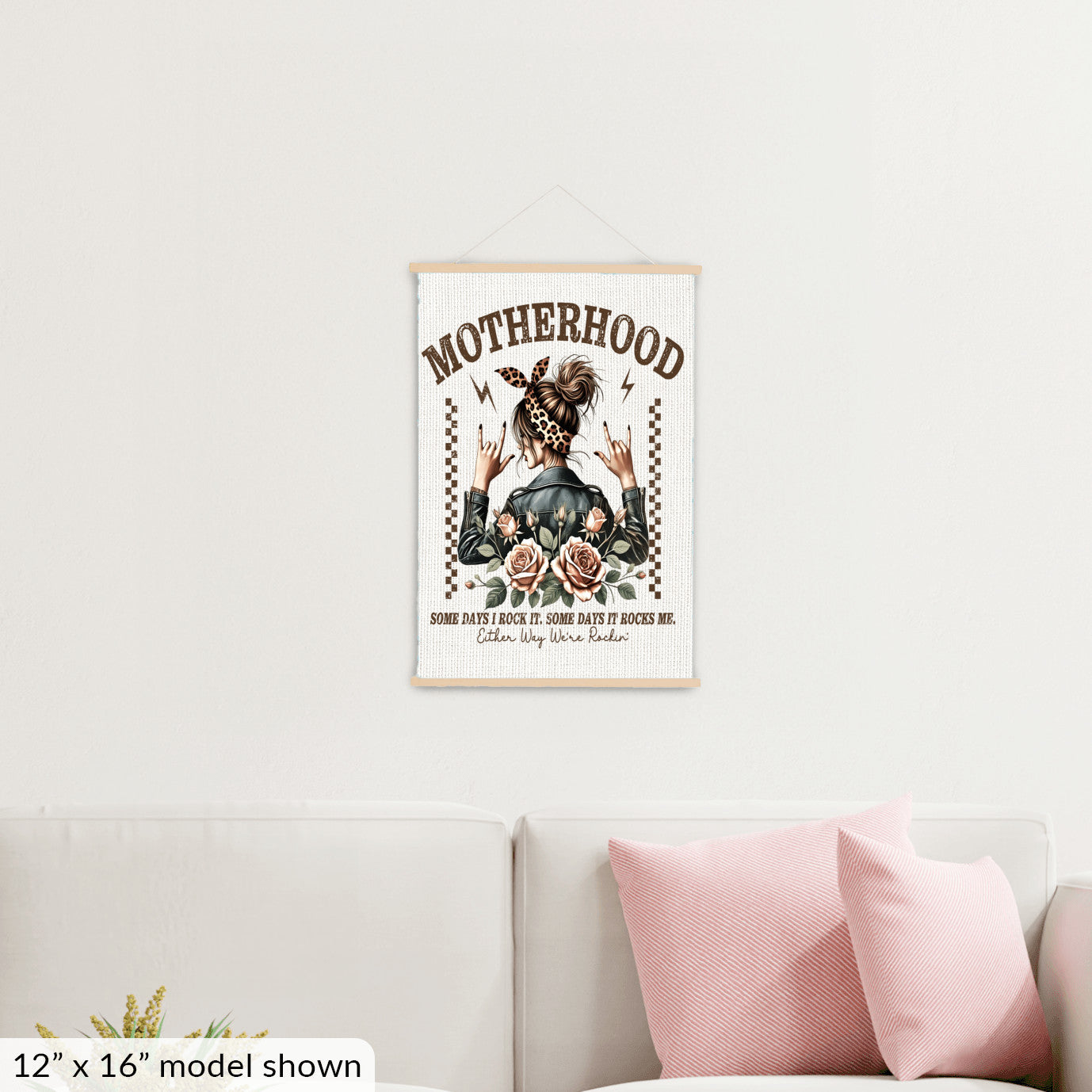 Motherhood, Some Days I Rock It - Hanging Canvas